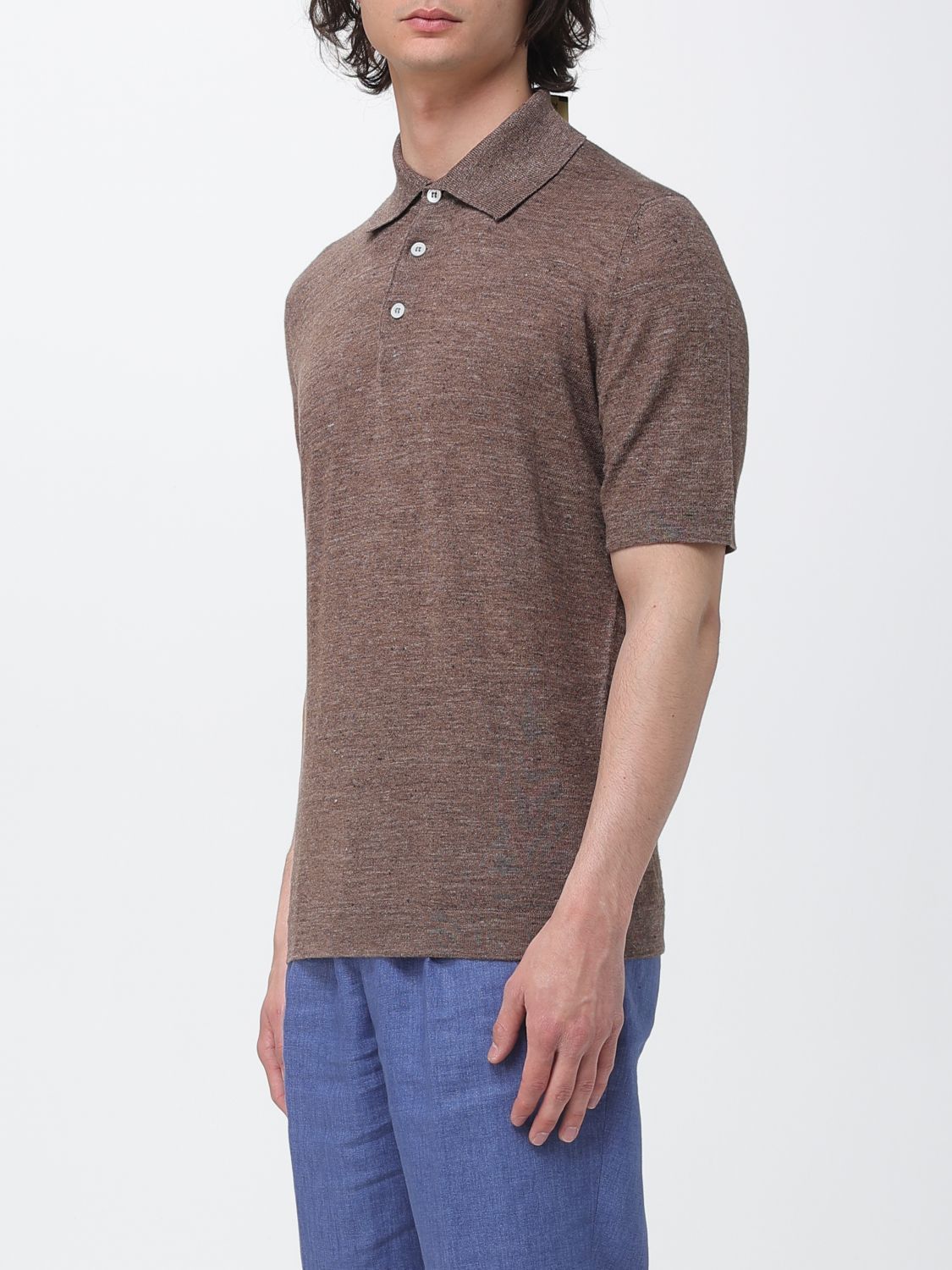 Brunello Cucinelli Brunello Cucinelli Polo Shirt Men Beige Size US XXL / EU 58 / 5 - 4 Thumbnail