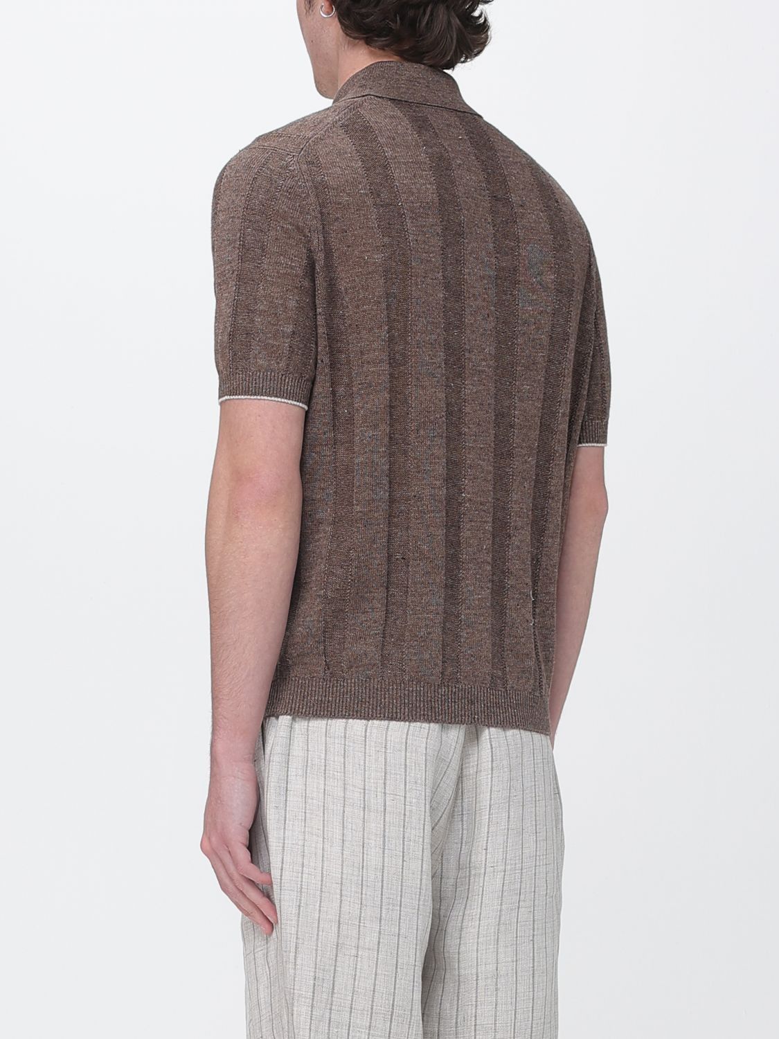 Brunello Cucinelli Brunello Cucinelli Polo Shirt Men Brown Size US M / EU 48-50 / 2 - 3 Thumbnail