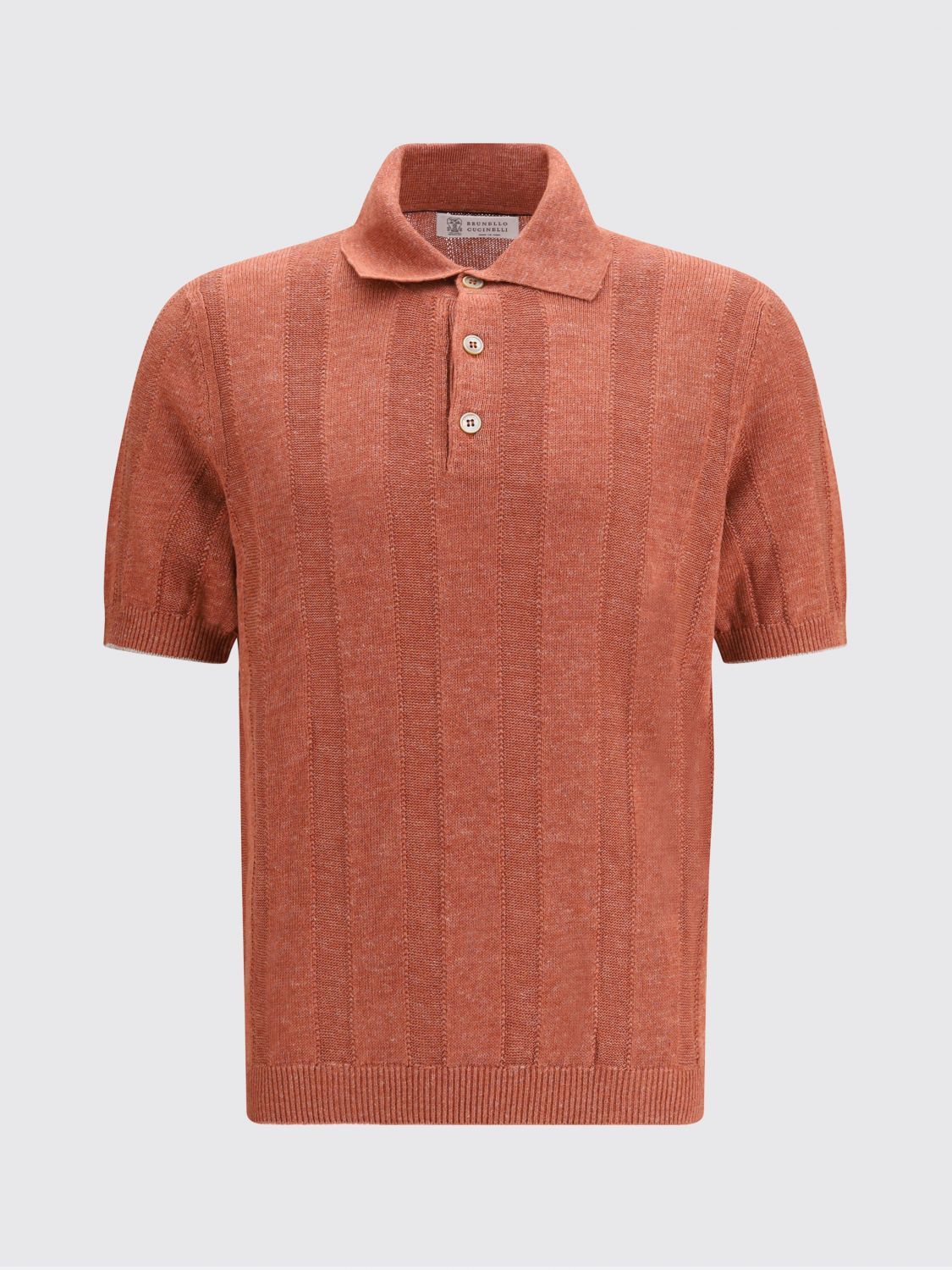 Brunello Cucinelli Brunello Cucinelli Polo Shirt Men Peach Size US XL / EU 56 / 4 - 2 Thumbnail