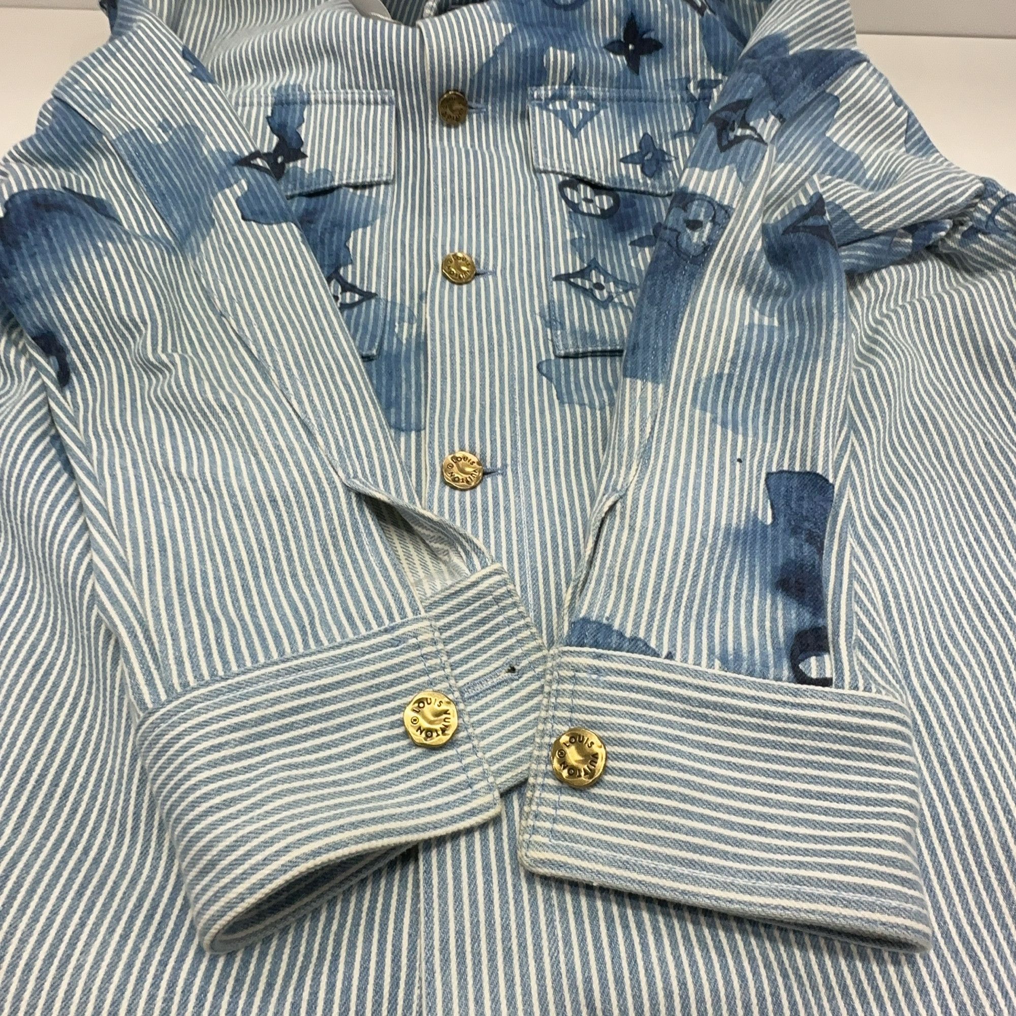 Louis Vuitton Louis Vuitton Monogram Stripe Button Up Shirt S Size US S / EU 44-46 / 1 - 8 Thumbnail