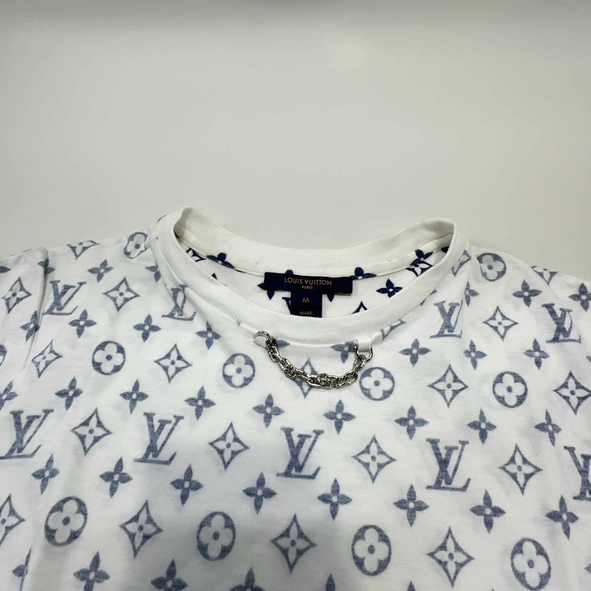Louis Vuitton Louis Vuitton Chain Monogram T-Shirt White M Size US M / EU 48-50 / 2 - 5 Thumbnail
