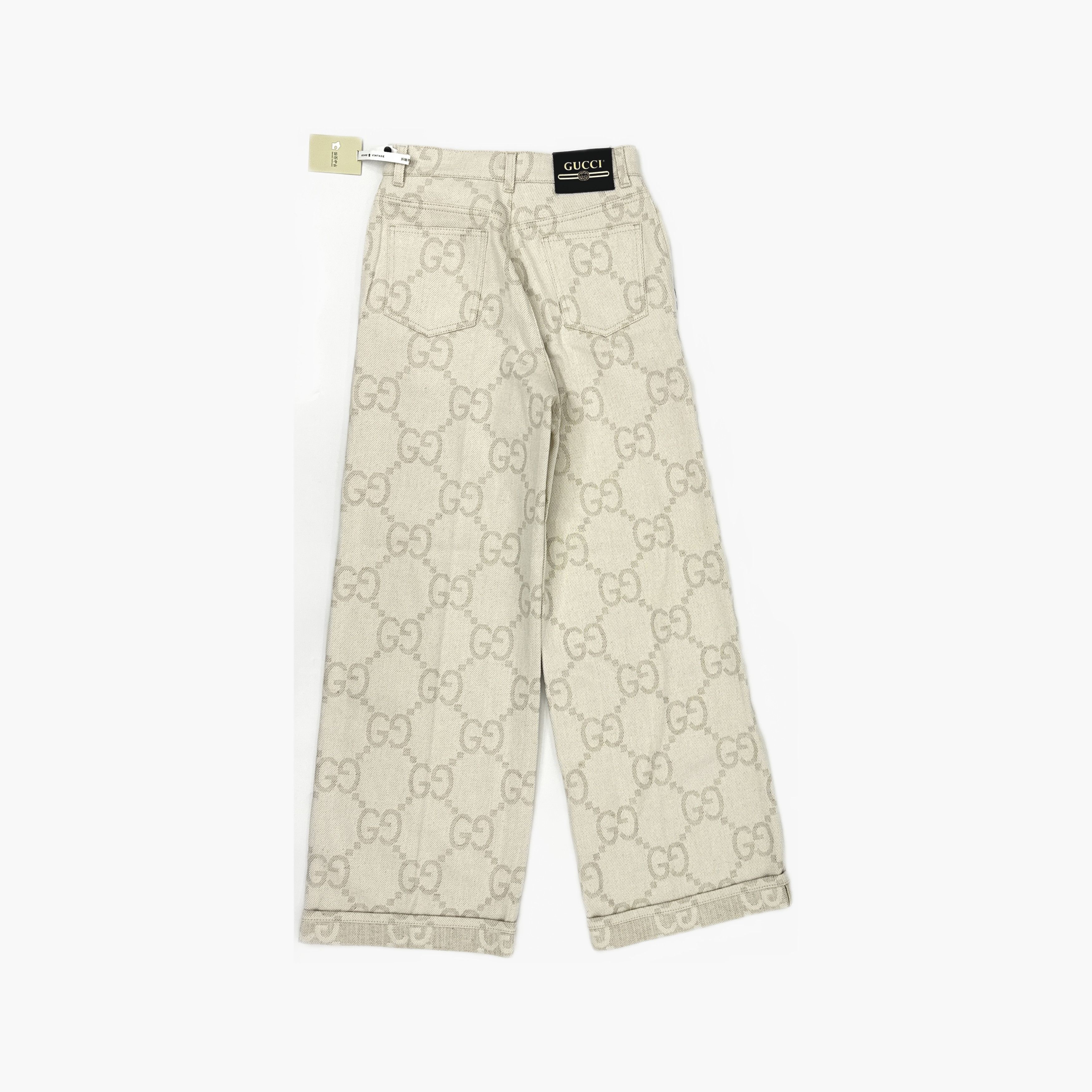 Gucci Gucci GG Monogram Canvas Wide Leg Pants 25 Size 25" / US 0 / IT 36 - 2 Thumbnail