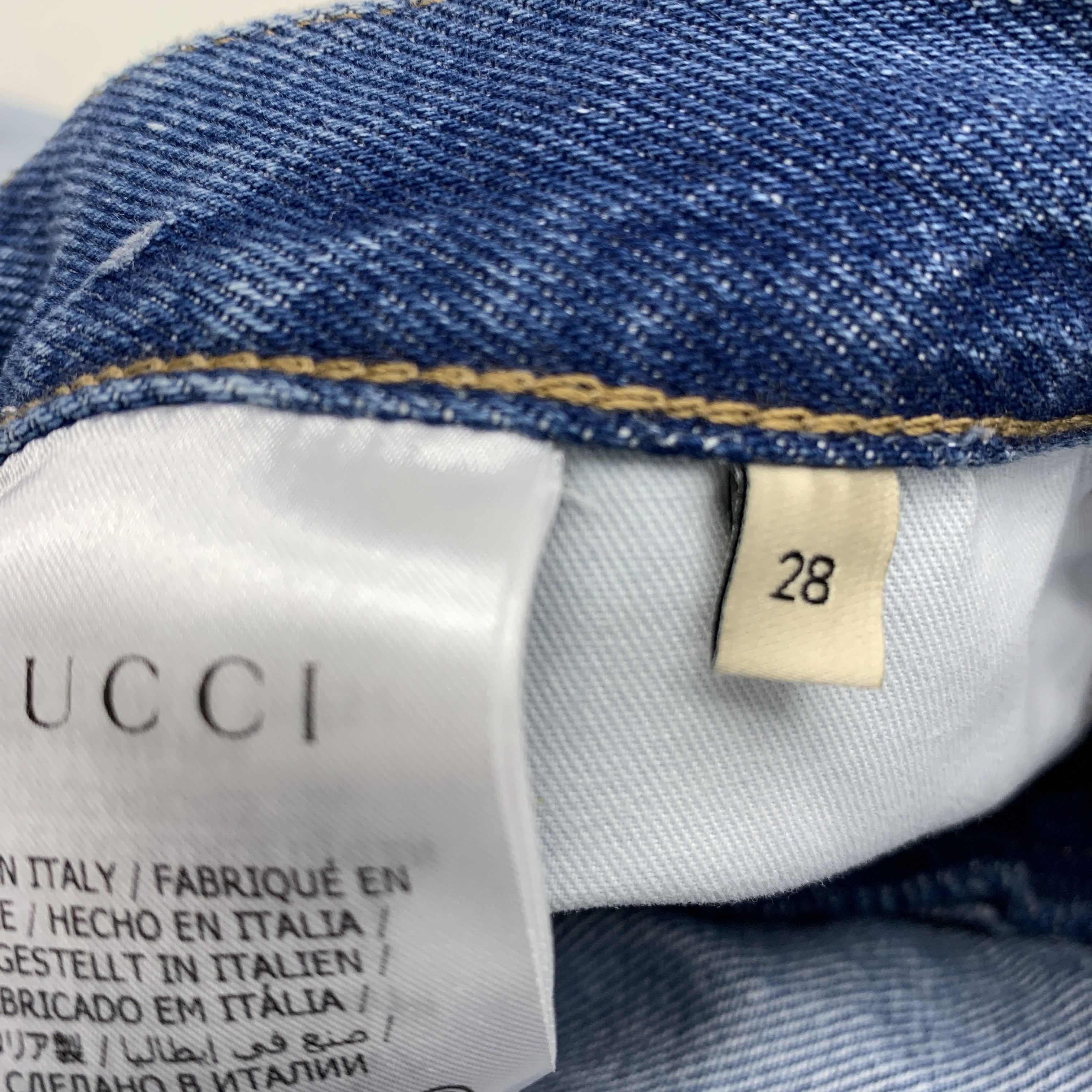 Gucci Gucci Embroidered Denim Shorts Size 28 Size 28" / US 6 / IT 42 - 2 Thumbnail