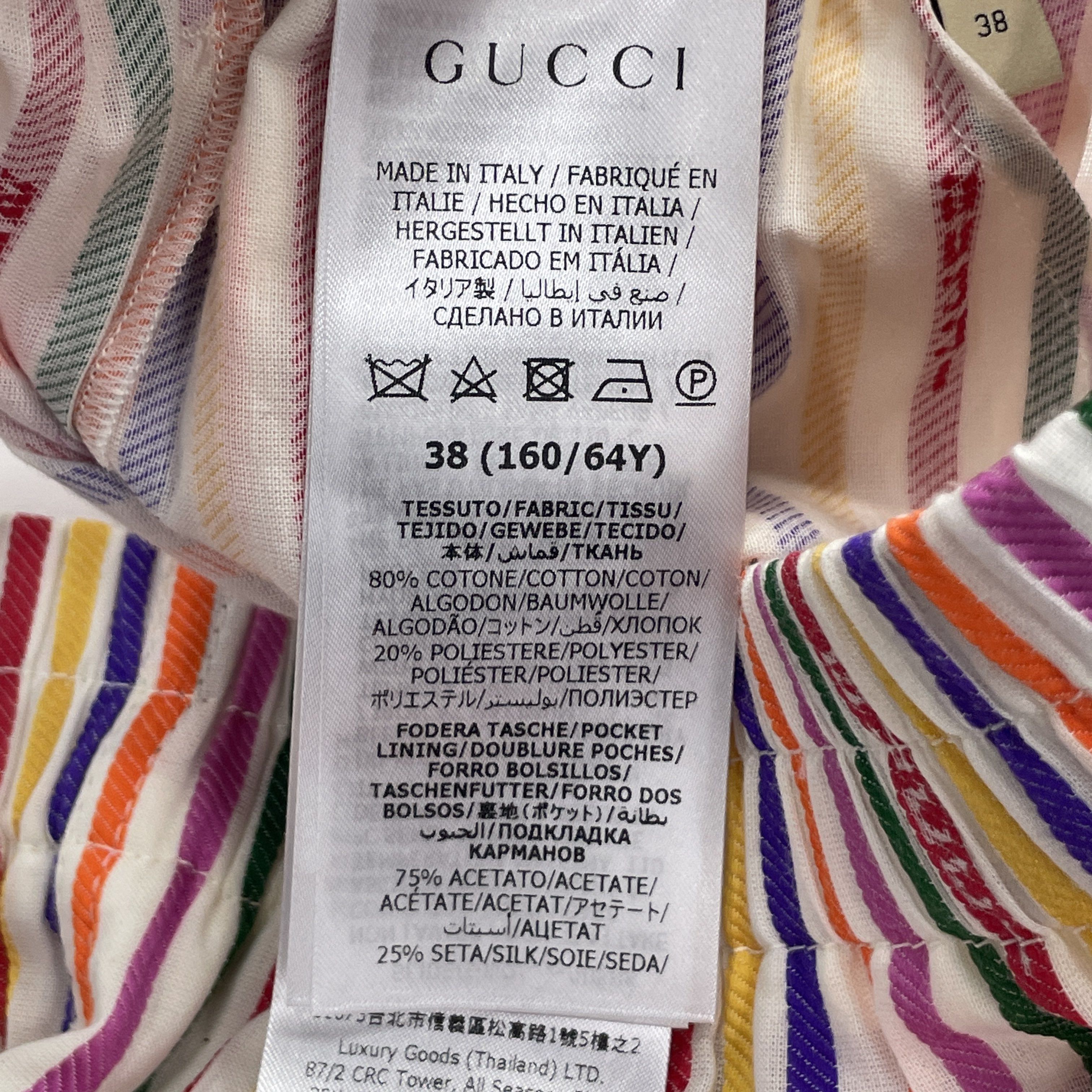 Gucci Gucci Rainbow Striped Denim Shorts Size 38 Size 26" / US 2 / IT 38 - 4 Thumbnail