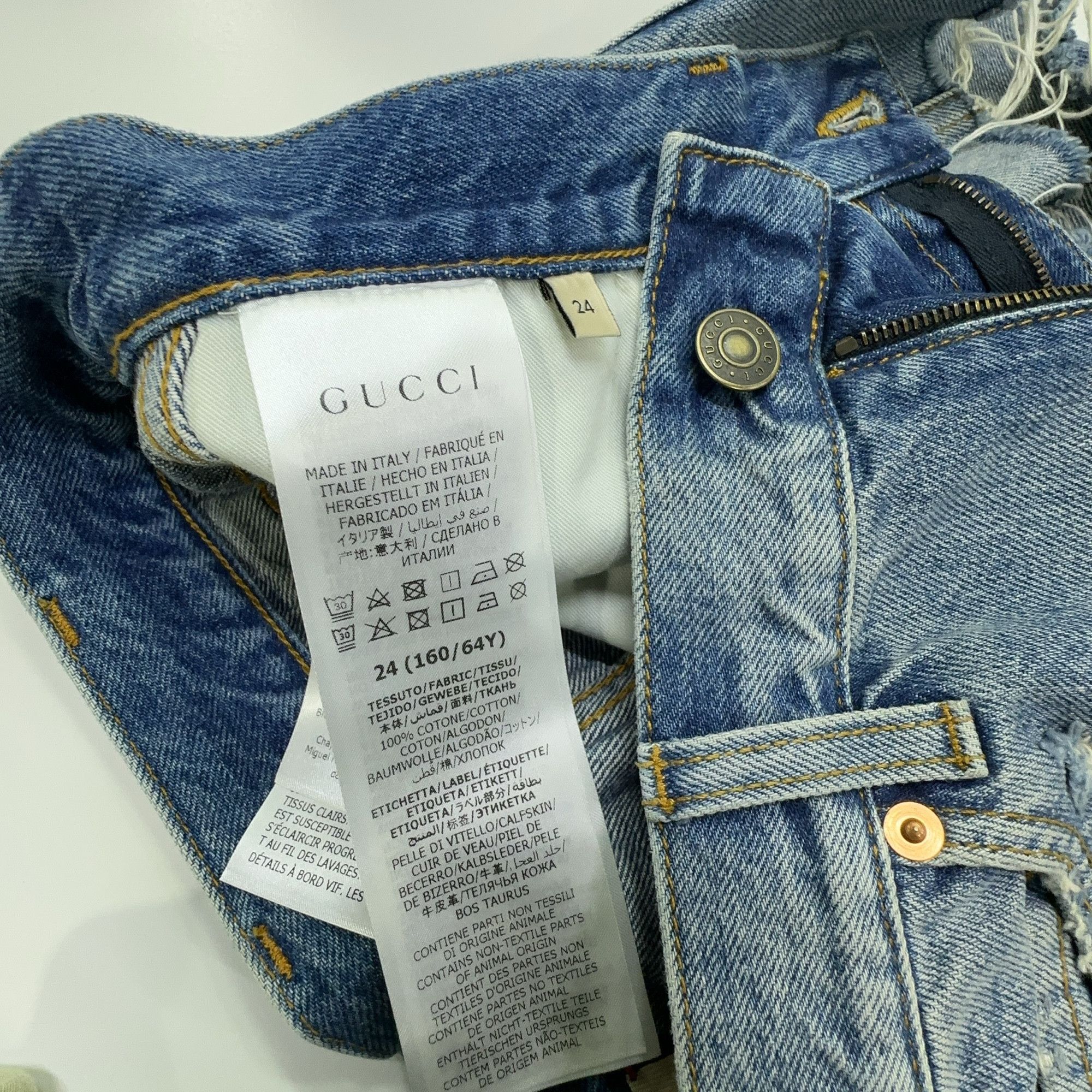 Gucci Gucci 100 Anniversary Denim Shorts 24 Size 24" / US 00 / IT 34 - 3 Thumbnail