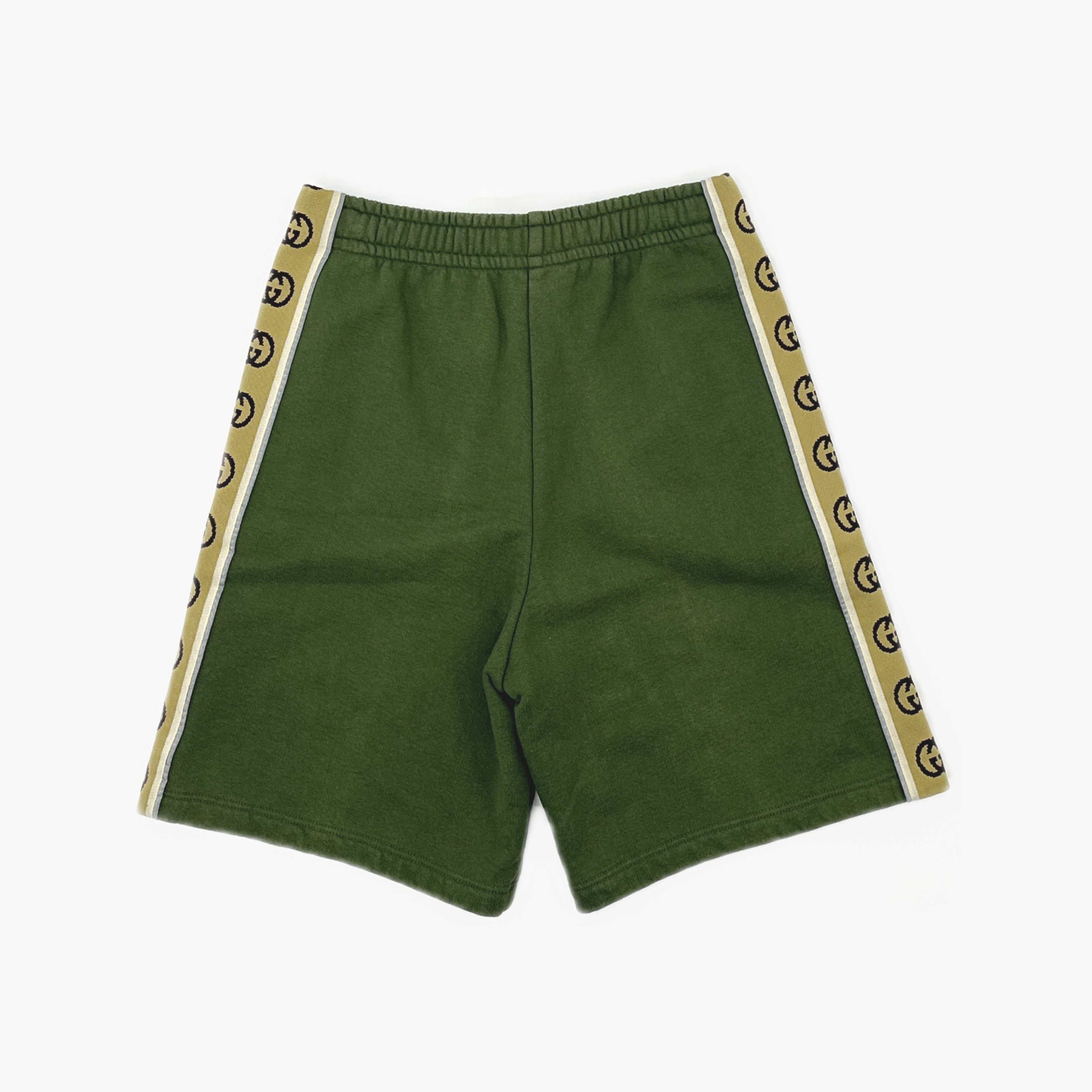 Gucci Gucci GG Logo Taped Jersey Shorts Green Size S Size US 30 / EU 46 - 2 Thumbnail