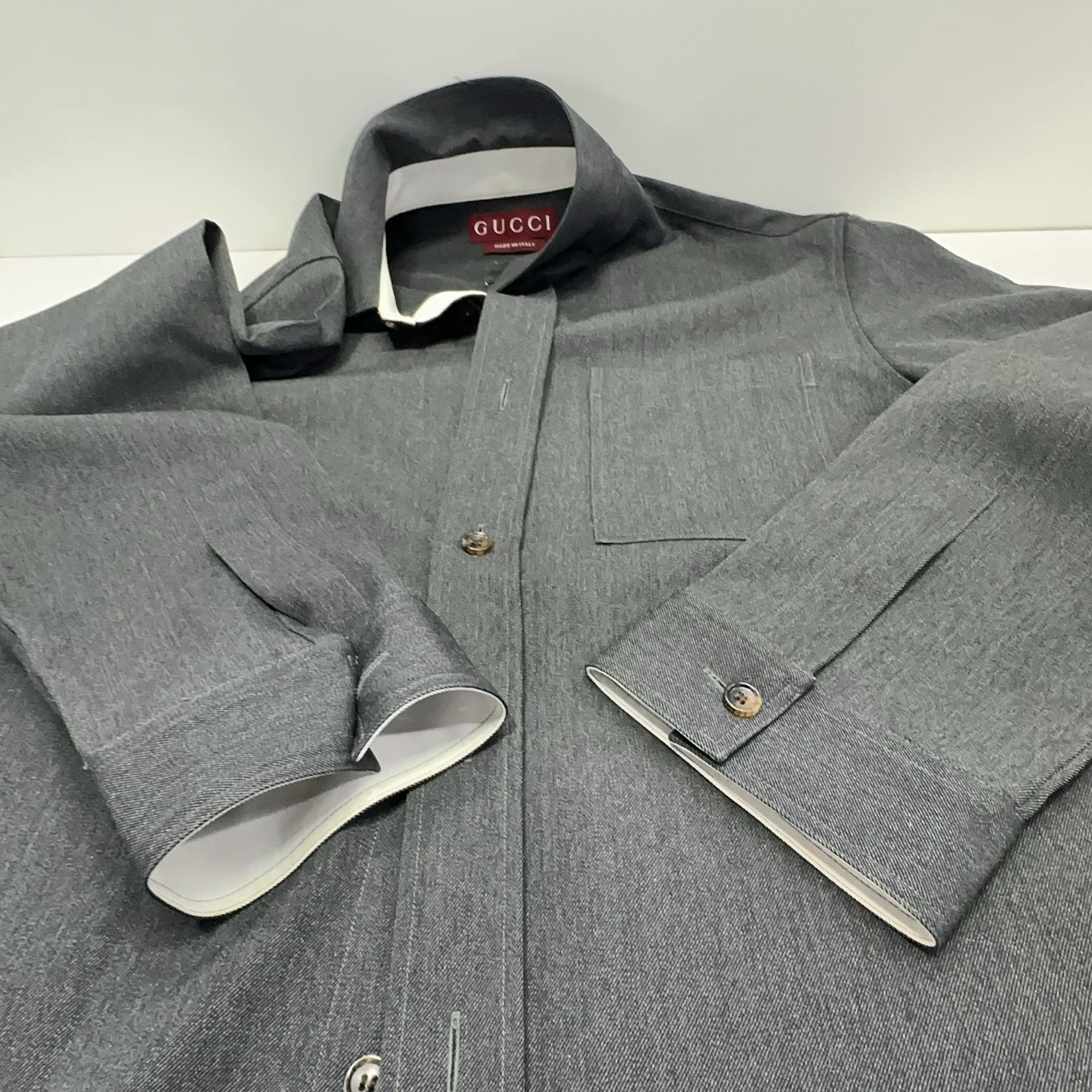 Gucci Gucci SS24 Wool Chest Pocket Shirt 52 Size US L / EU 52-54 / 3 - 10 Thumbnail