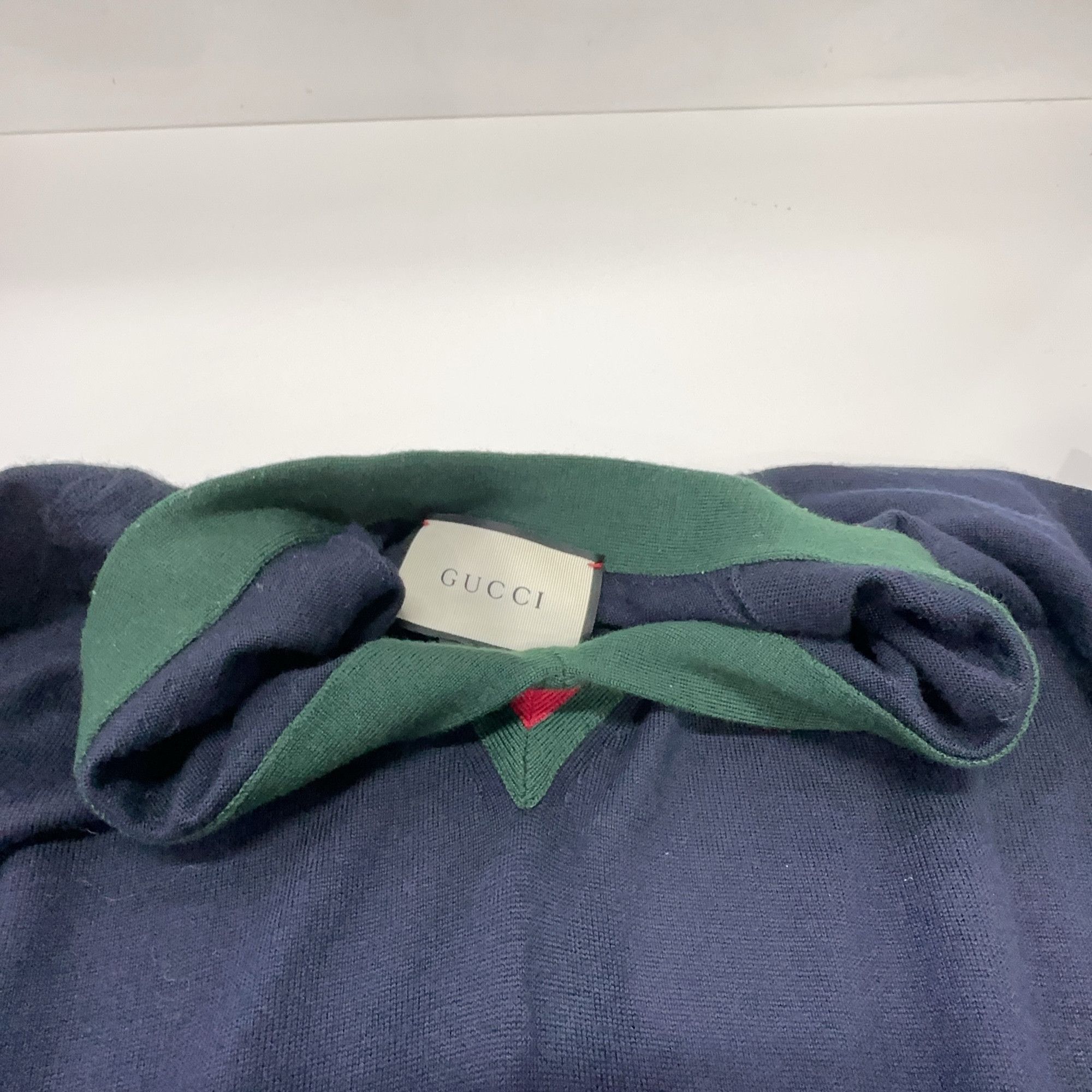 Gucci Gucci Web Stripe V-Neck Wool Sweater Size L Size US L / EU 52-54 / 3 - 6 Thumbnail