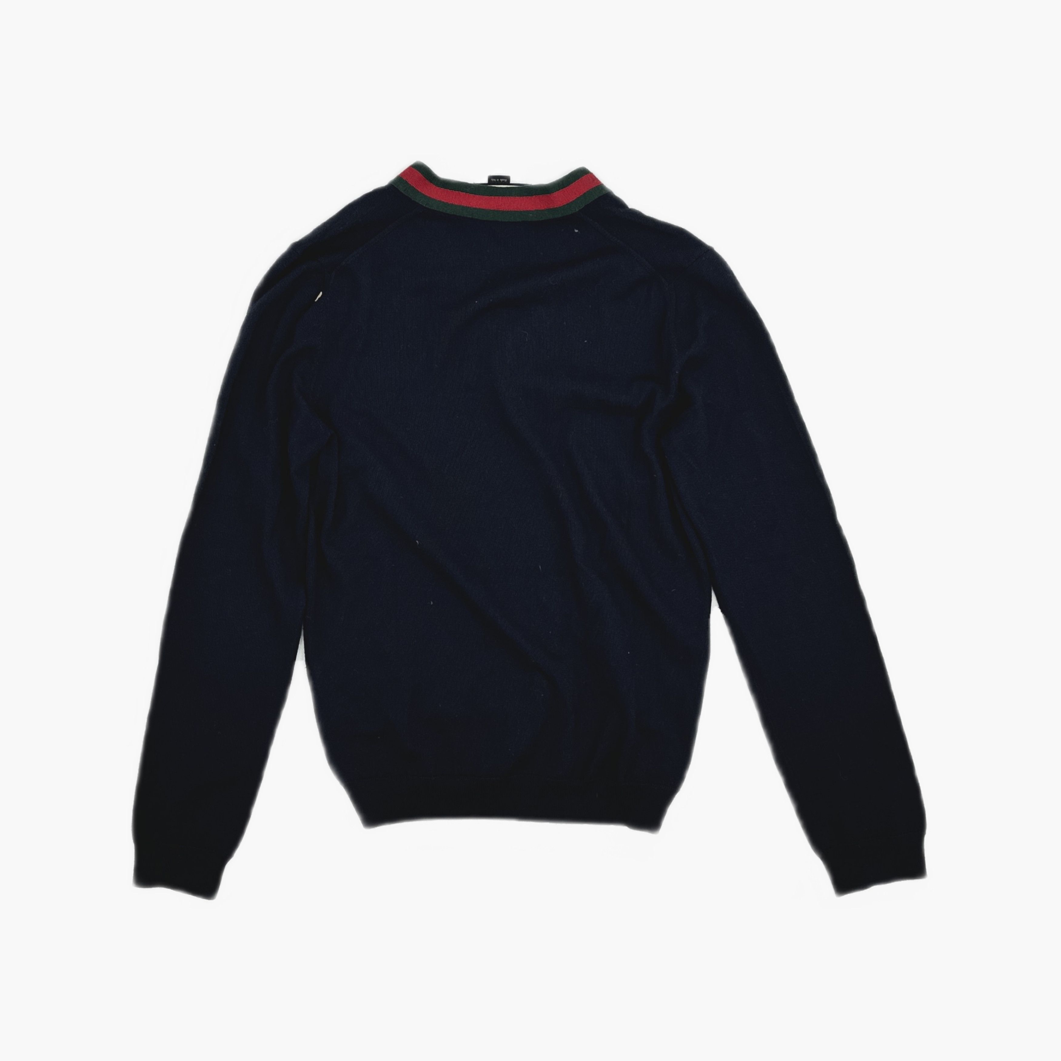 Gucci Gucci Web Stripe V-Neck Wool Sweater Size L Size US L / EU 52-54 / 3 - 2 Thumbnail