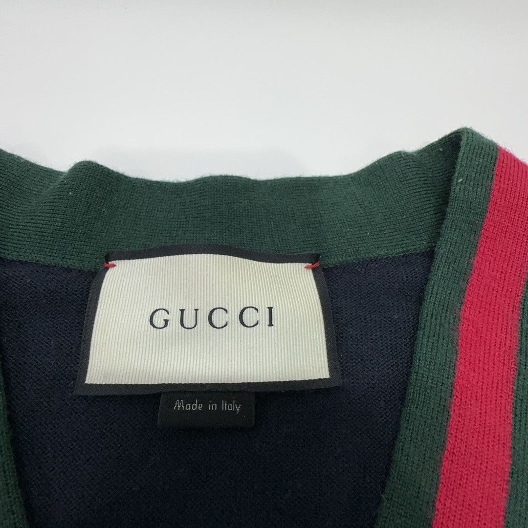 Gucci Gucci Web Stripe V-Neck Wool Sweater Size L Size US L / EU 52-54 / 3 - 3 Thumbnail