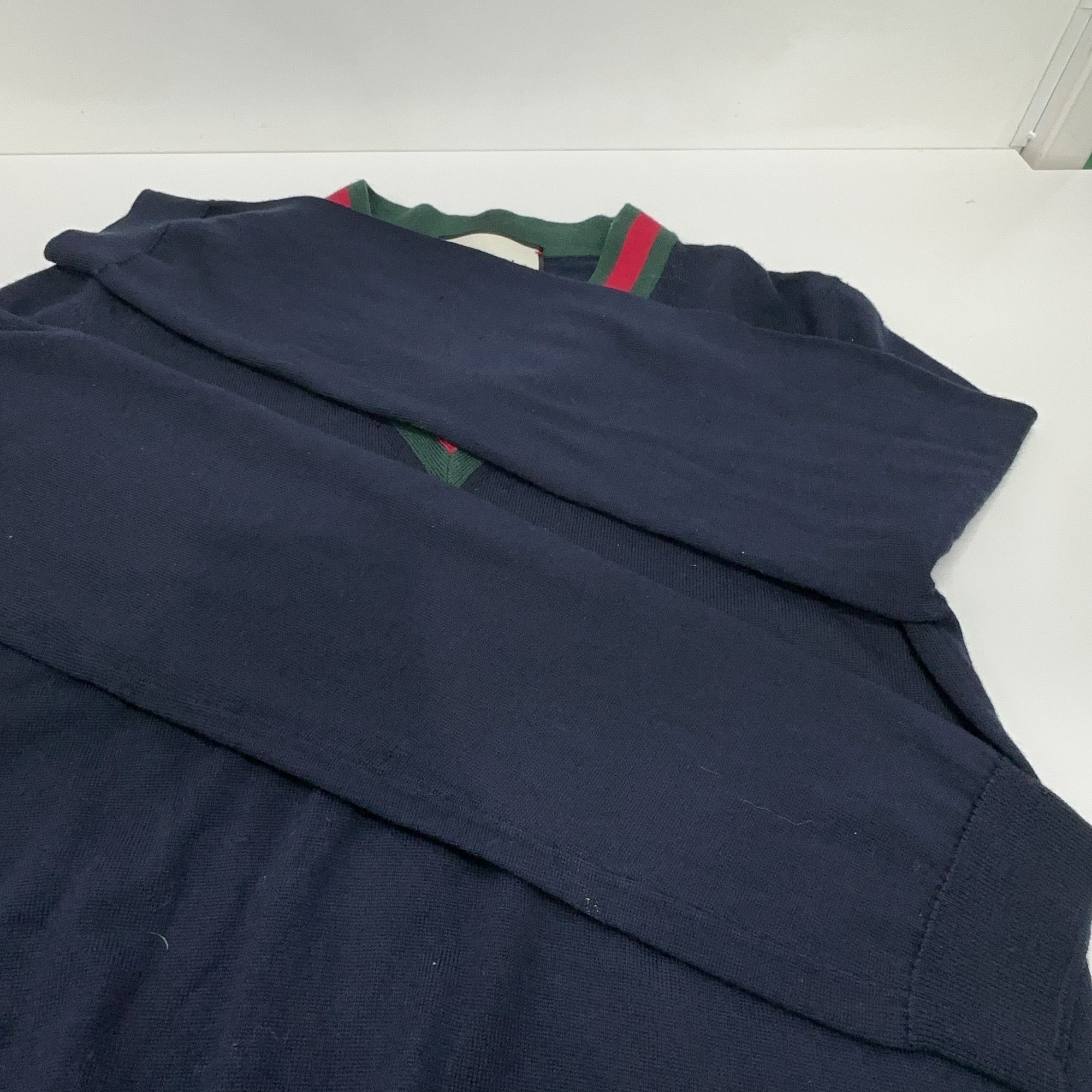 Gucci Gucci Web Stripe V-Neck Wool Sweater Size L Size US L / EU 52-54 / 3 - 10 Thumbnail