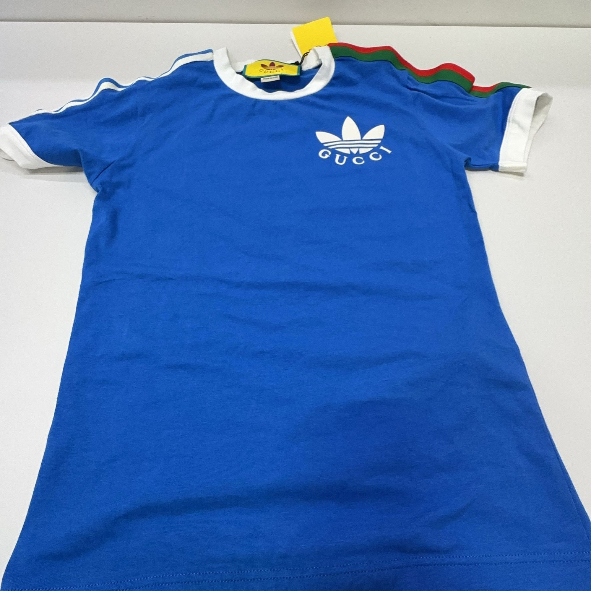 Gucci Gucci x Adidas Trefoil Print T-Shirt Blue XS Size US XS / EU 42 / 0 - 6 Thumbnail