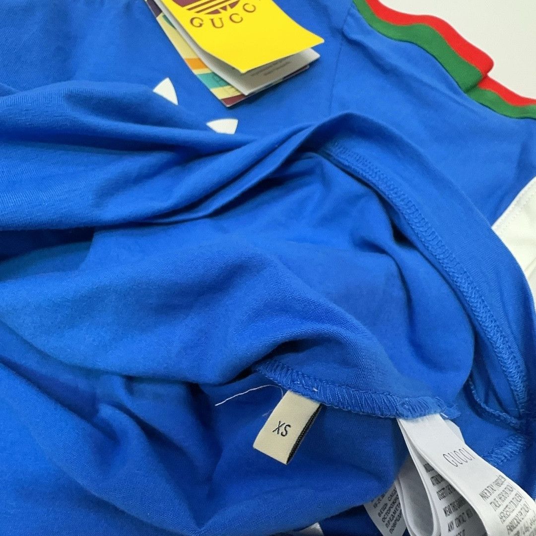 Gucci Gucci x Adidas Trefoil Print T-Shirt Blue XS Size US XS / EU 42 / 0 - 4 Thumbnail