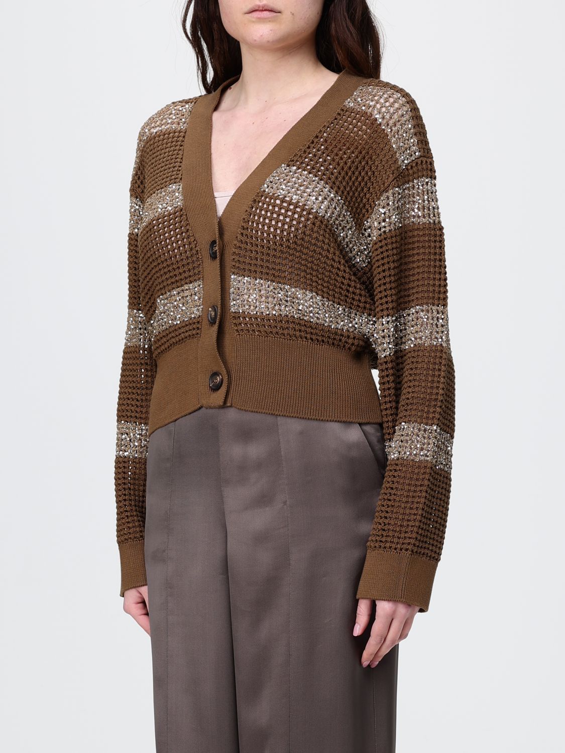 Brunello Cucinelli Brunello Cucinelli Sweater Woman Brown Size L / US 10 / IT 46 - 4 Thumbnail