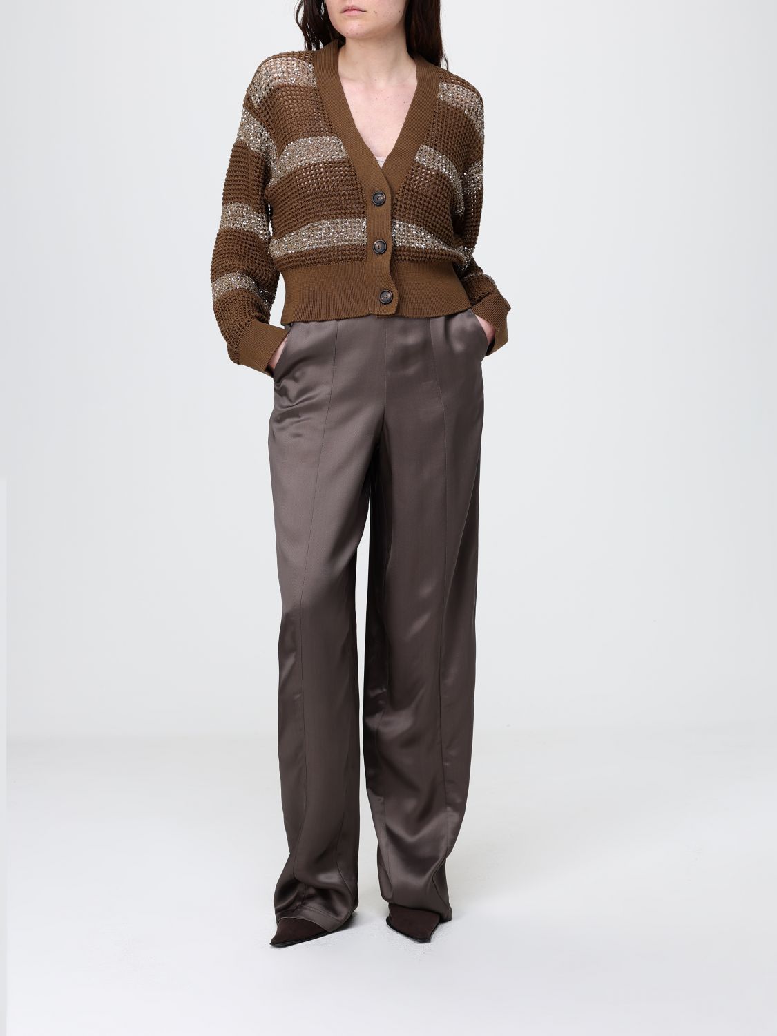 Brunello Cucinelli Brunello Cucinelli Sweater Woman Brown Size L / US 10 / IT 46 - 2 Thumbnail
