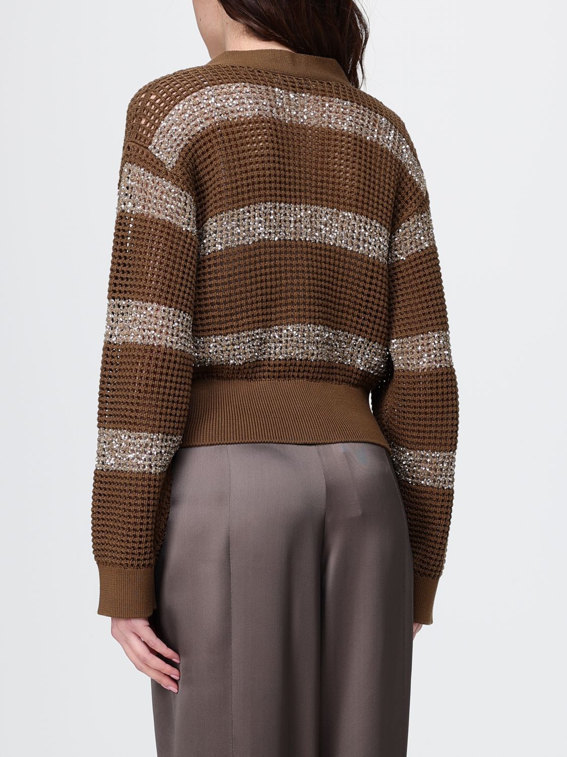 Brunello Cucinelli Brunello Cucinelli Sweater Woman Brown Size L / US 10 / IT 46 - 3 Thumbnail