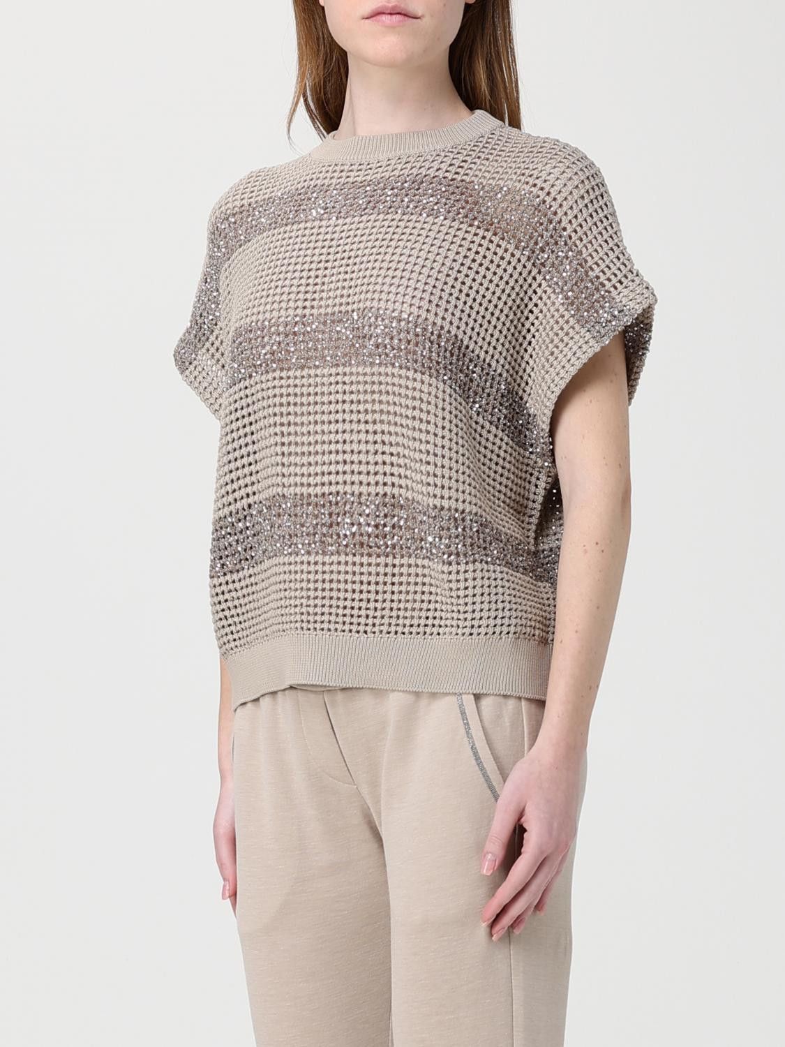 Brunello Cucinelli Brunello Cucinelli Sweater Woman Sand Size L / US 10 / IT 46 - 4 Thumbnail