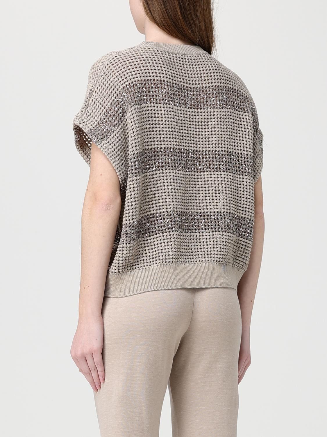 Brunello Cucinelli Brunello Cucinelli Sweater Woman Sand Size M / US 6-8 / IT 42-44 - 3 Thumbnail