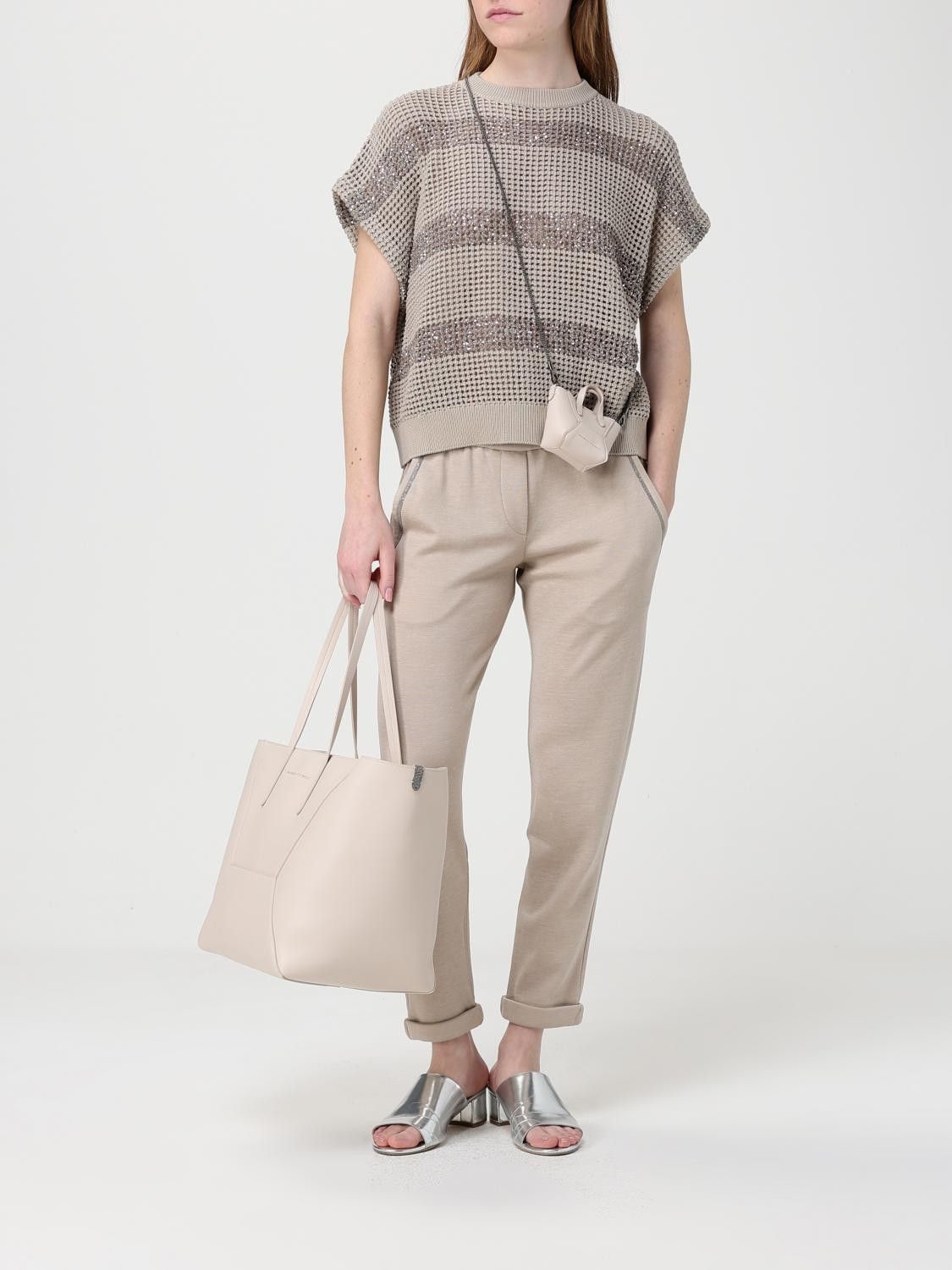 Brunello Cucinelli Brunello Cucinelli Sweater Woman Sand Size S / US 4 / IT 40 - 2 Thumbnail