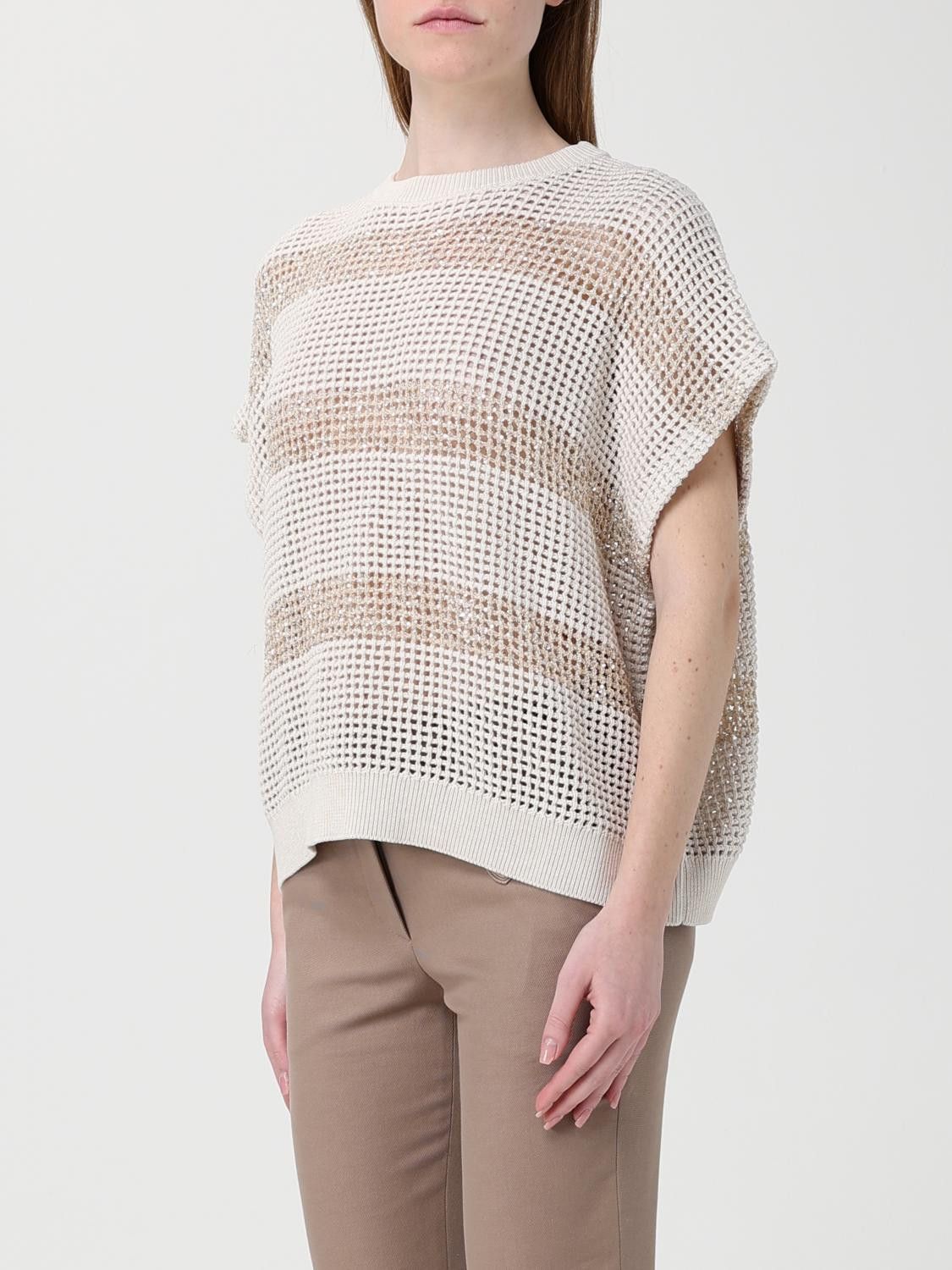 Brunello Cucinelli Brunello Cucinelli Sweater Woman Beige Size XS / US 0-2 / IT 36-38 - 4 Thumbnail
