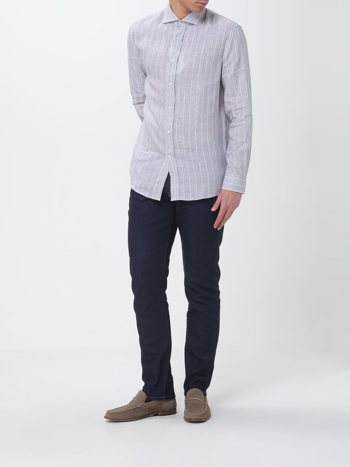 Brunello Cucinelli Brunello Cucinelli Shirt Men Pearl Size US XL / EU 56 / 4 - 2 Thumbnail