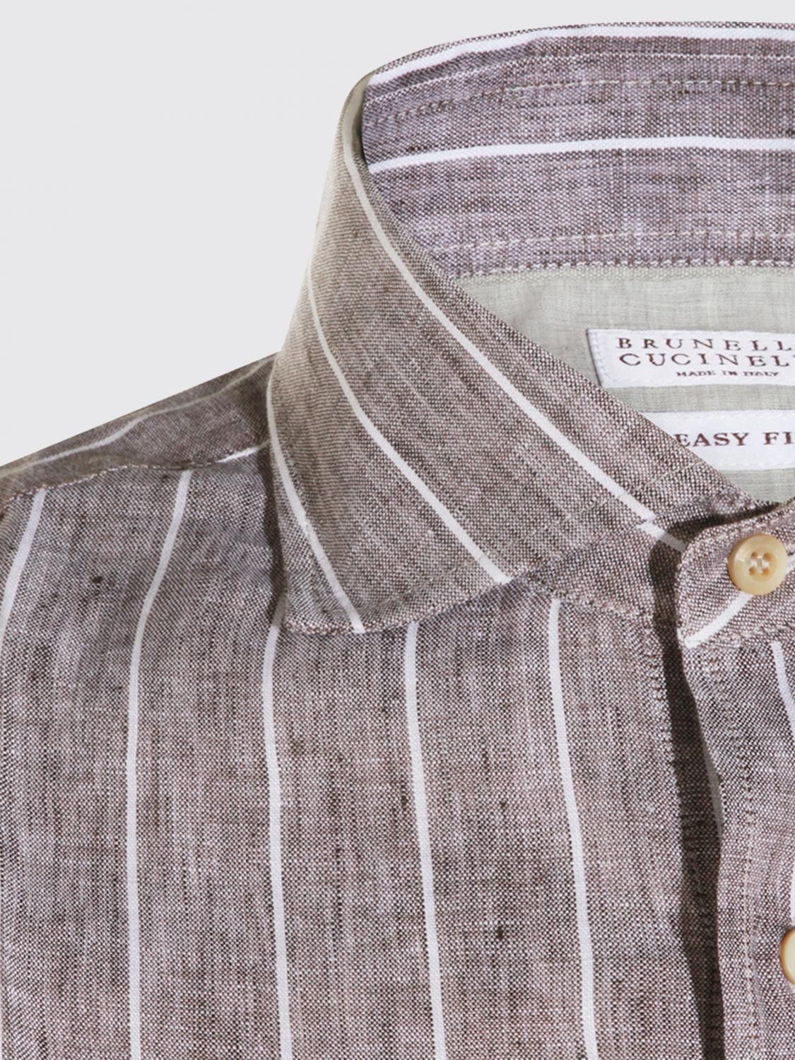 Brunello Cucinelli Brunello Cucinelli Shirt Men Brown Size US XXL / EU 58 / 5 - 4 Thumbnail