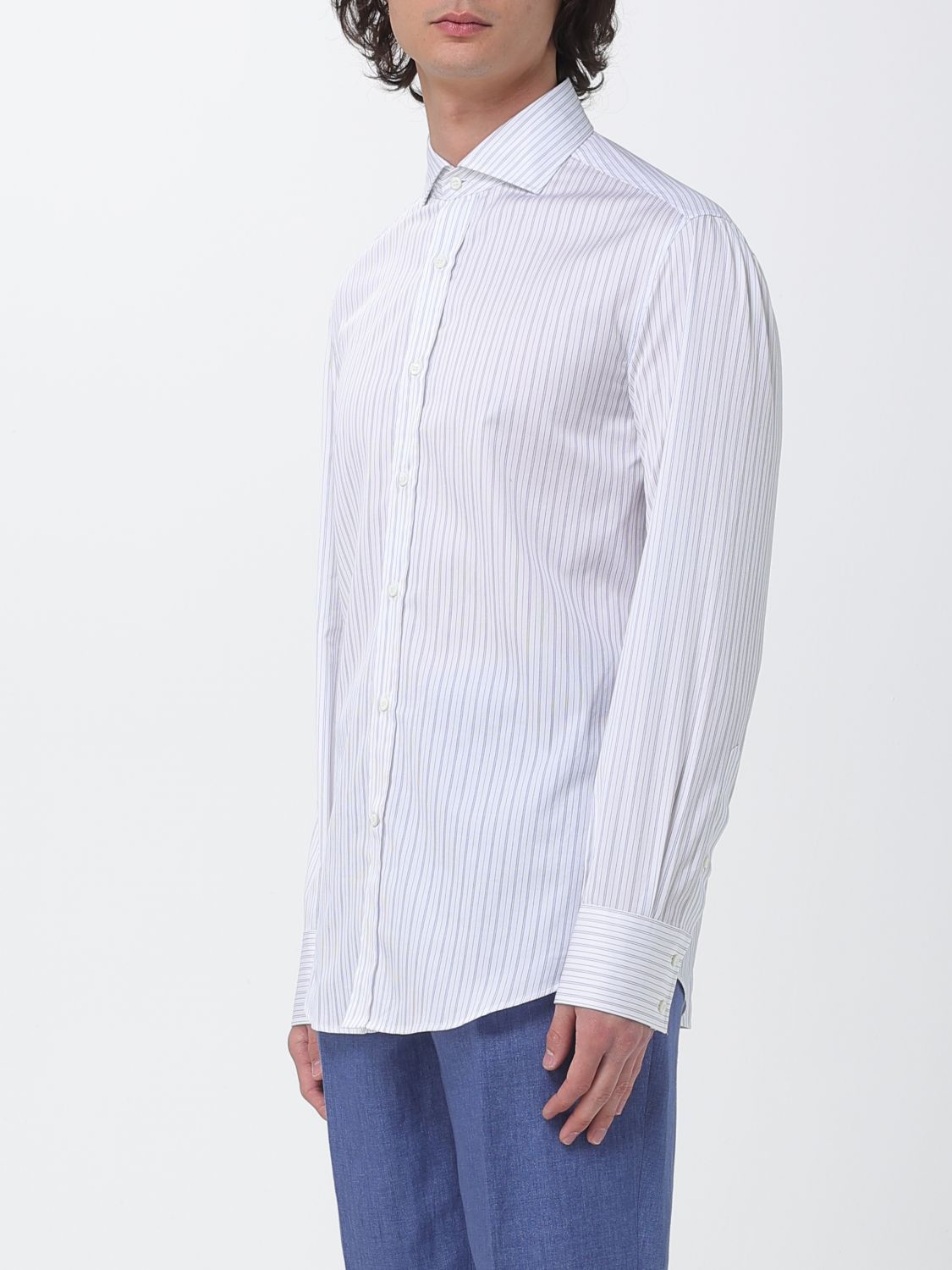 Brunello Cucinelli Brunello Cucinelli Shirt Men Denim Size US XL / EU 56 / 4 - 4 Thumbnail