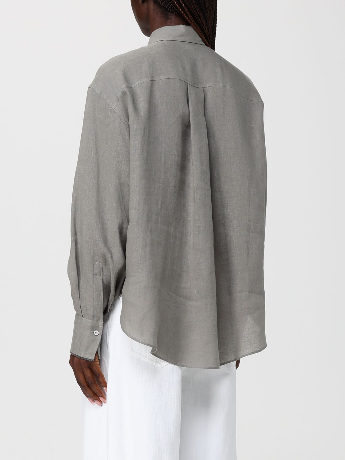 Brunello Cucinelli Brunello Cucinelli Shirt Woman Green Size XL / US 12-14 / IT 48-50 - 3 Thumbnail