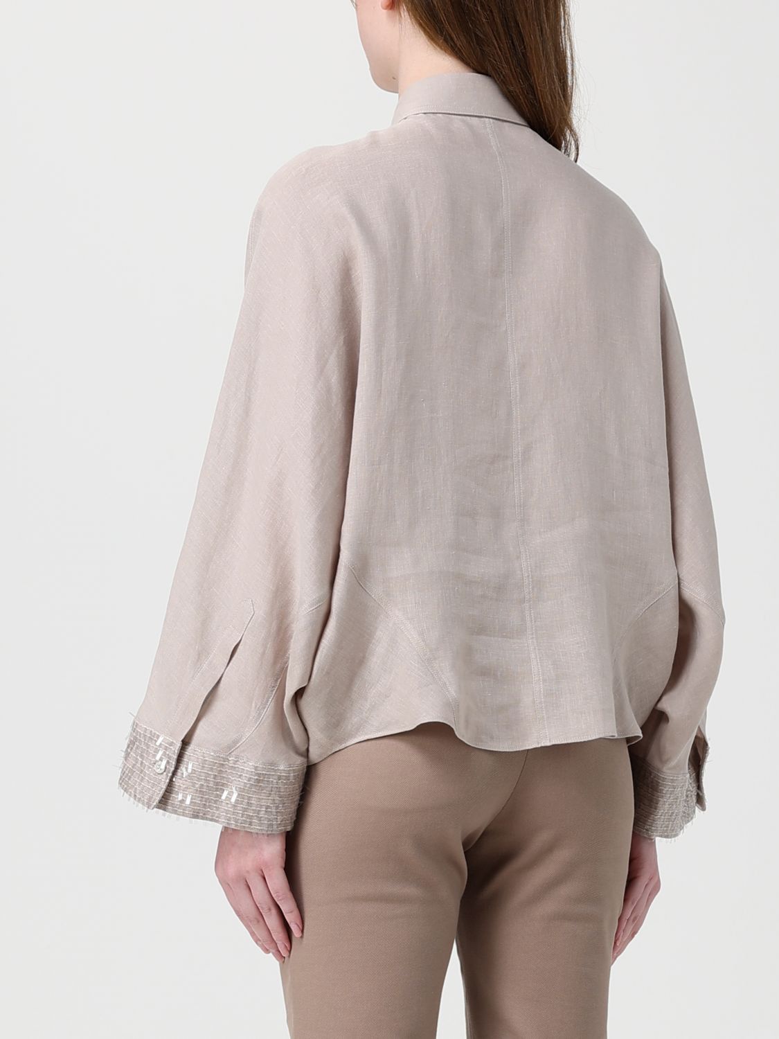 Brunello Cucinelli Brunello Cucinelli Shirt Woman Beige Size M / US 6-8 / IT 42-44 - 3 Thumbnail