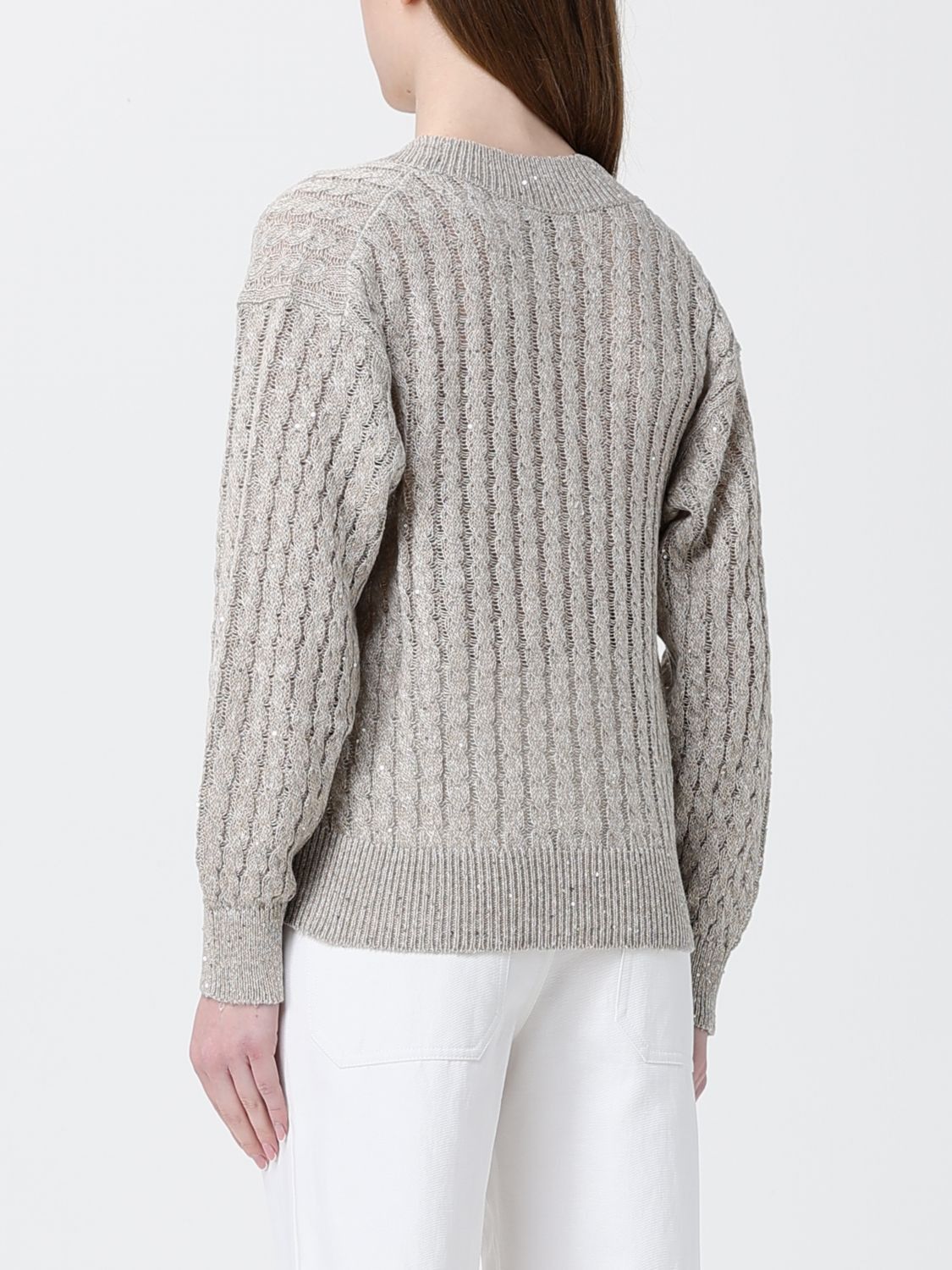 Brunello Cucinelli Brunello Cucinelli Sweater Woman Beige Size XS / US 0-2 / IT 36-38 - 3 Thumbnail