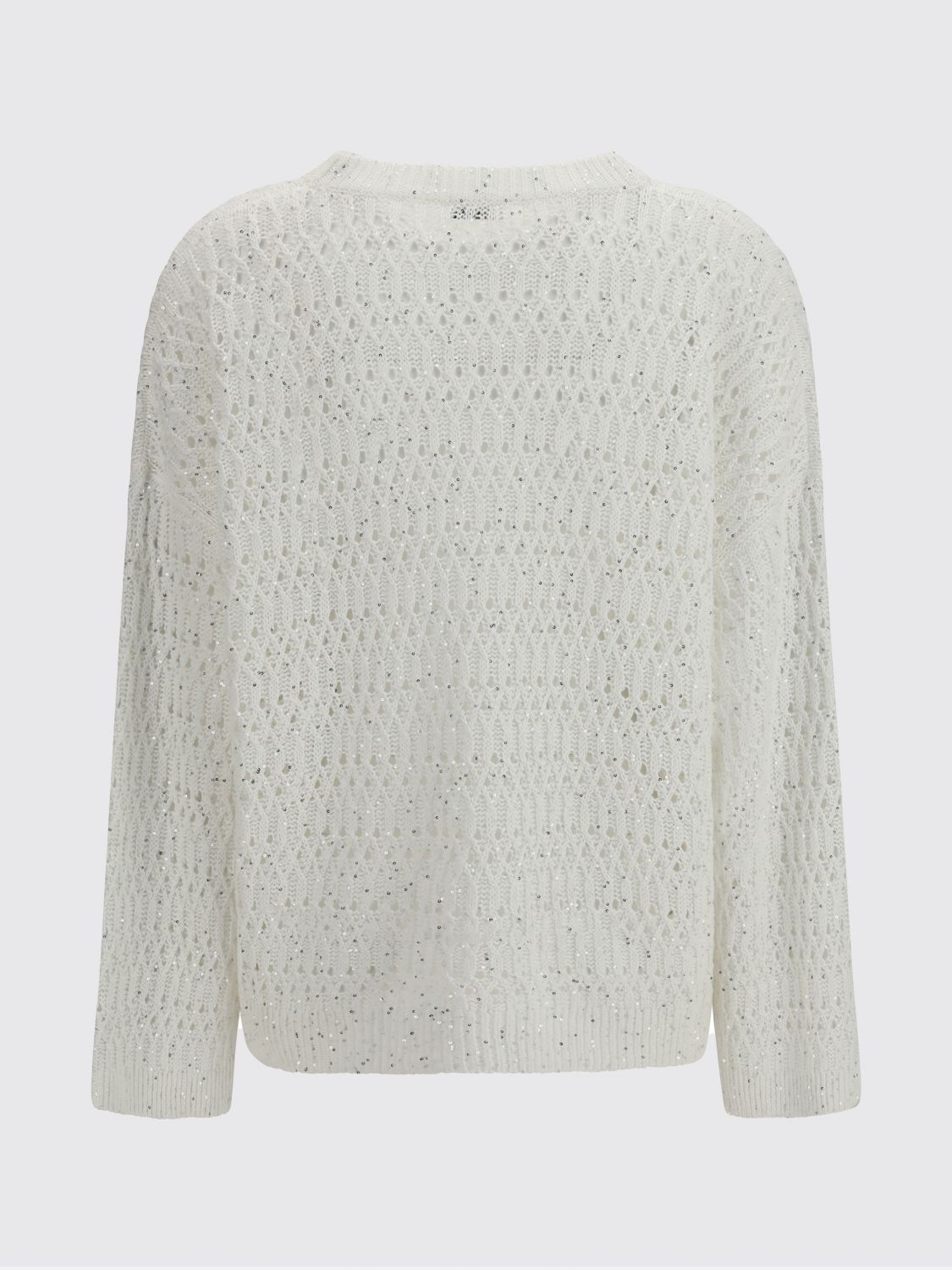 Brunello Cucinelli Brunello Cucinelli Sweater Woman White Size XL / US 12-14 / IT 48-50 - 3 Thumbnail