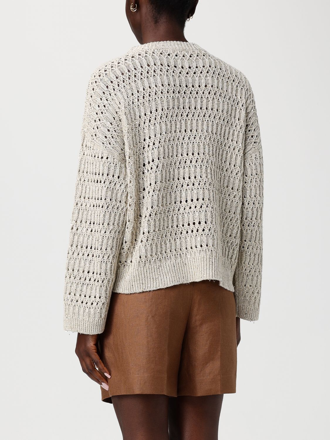 Brunello Cucinelli Brunello Cucinelli Sweater Woman Beige Size M / US 6-8 / IT 42-44 - 3 Thumbnail
