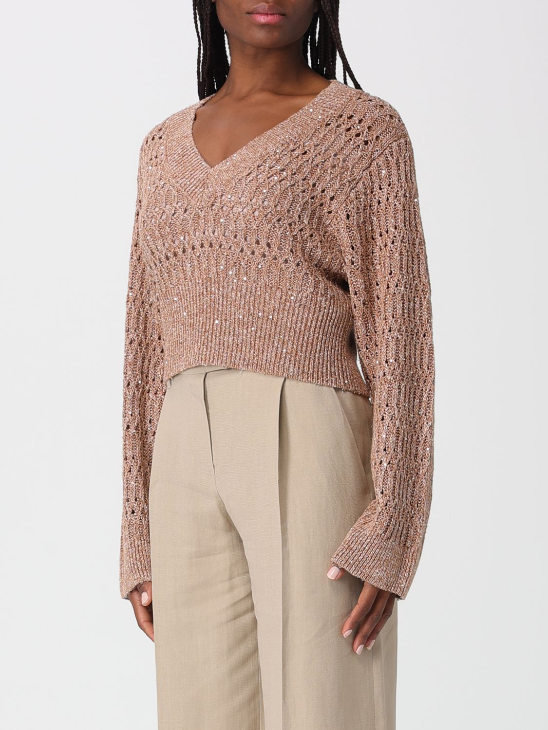 Brunello Cucinelli Brunello Cucinelli Sweater Woman Burnt Size L / US 10 / IT 46 - 4 Thumbnail