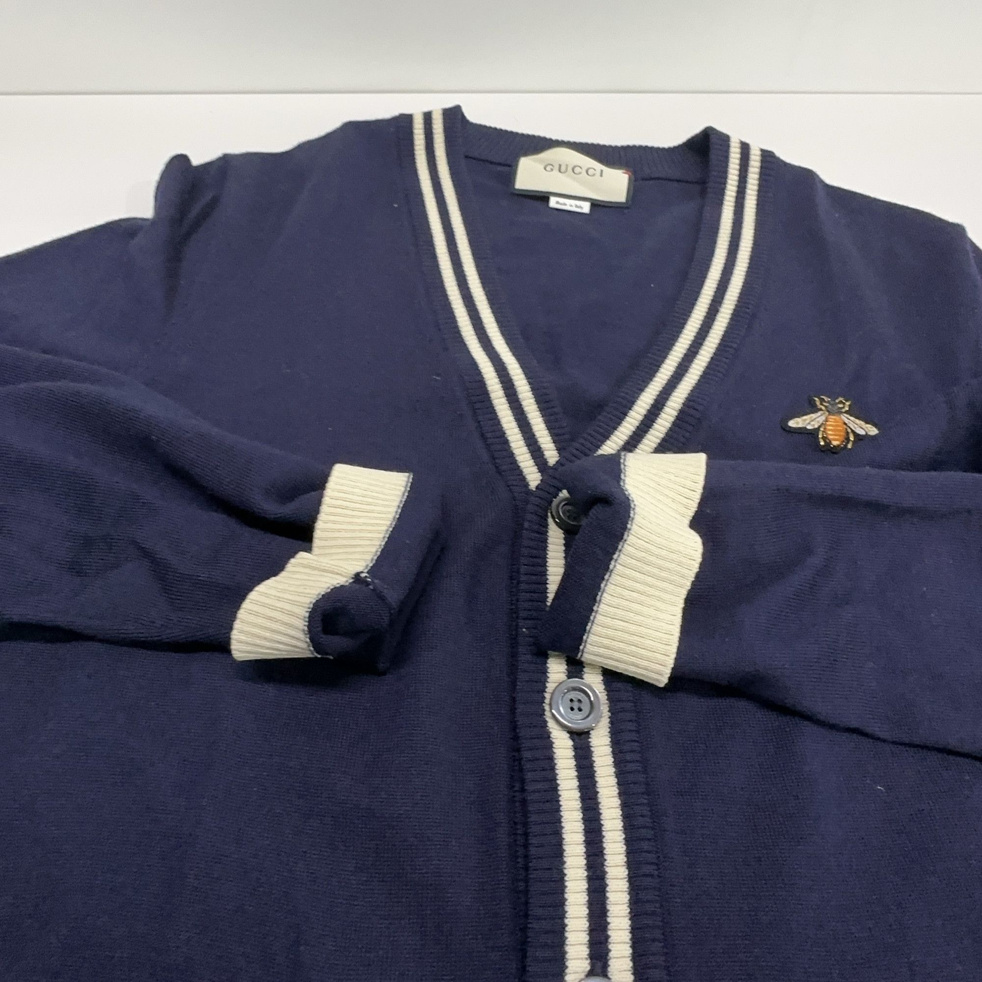Gucci Gucci Bee Embroidery Wool Cardigan S Size US S / EU 44-46 / 1 - 8 Thumbnail