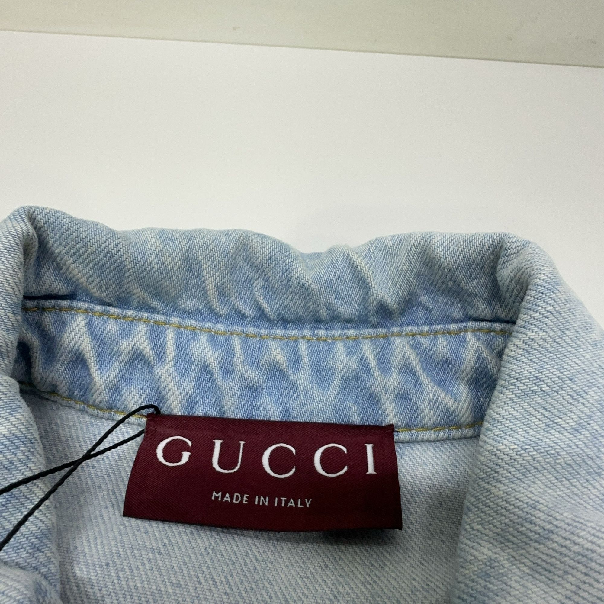 Gucci Gucci Laser Print Denim Short Sleeve Shirt 44 Size US S / EU 44-46 / 1 - 7 Thumbnail