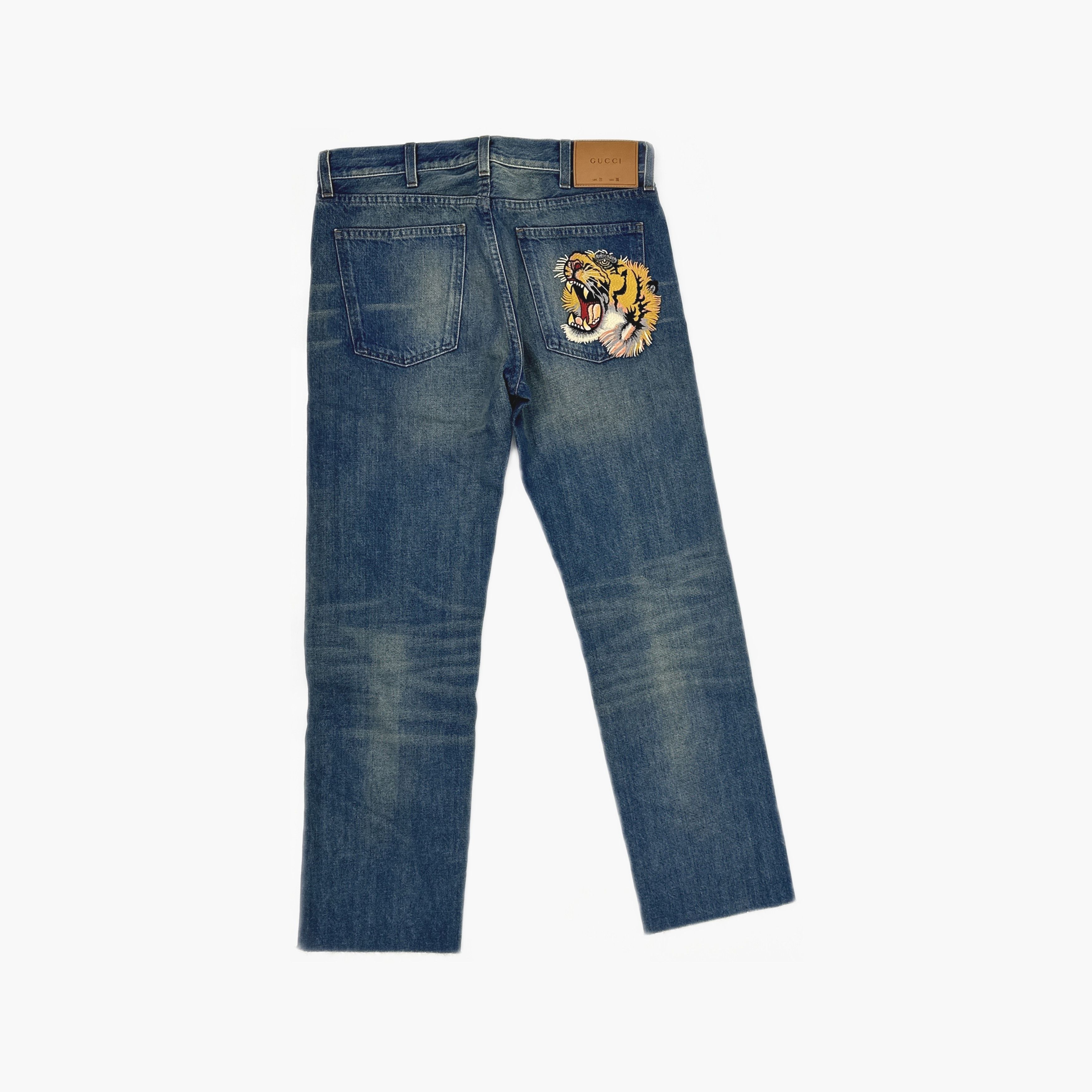 Gucci Gucci Tiger Head Embroidered Denim Jeans 30 Size US 30 / EU 46 - 2 Thumbnail