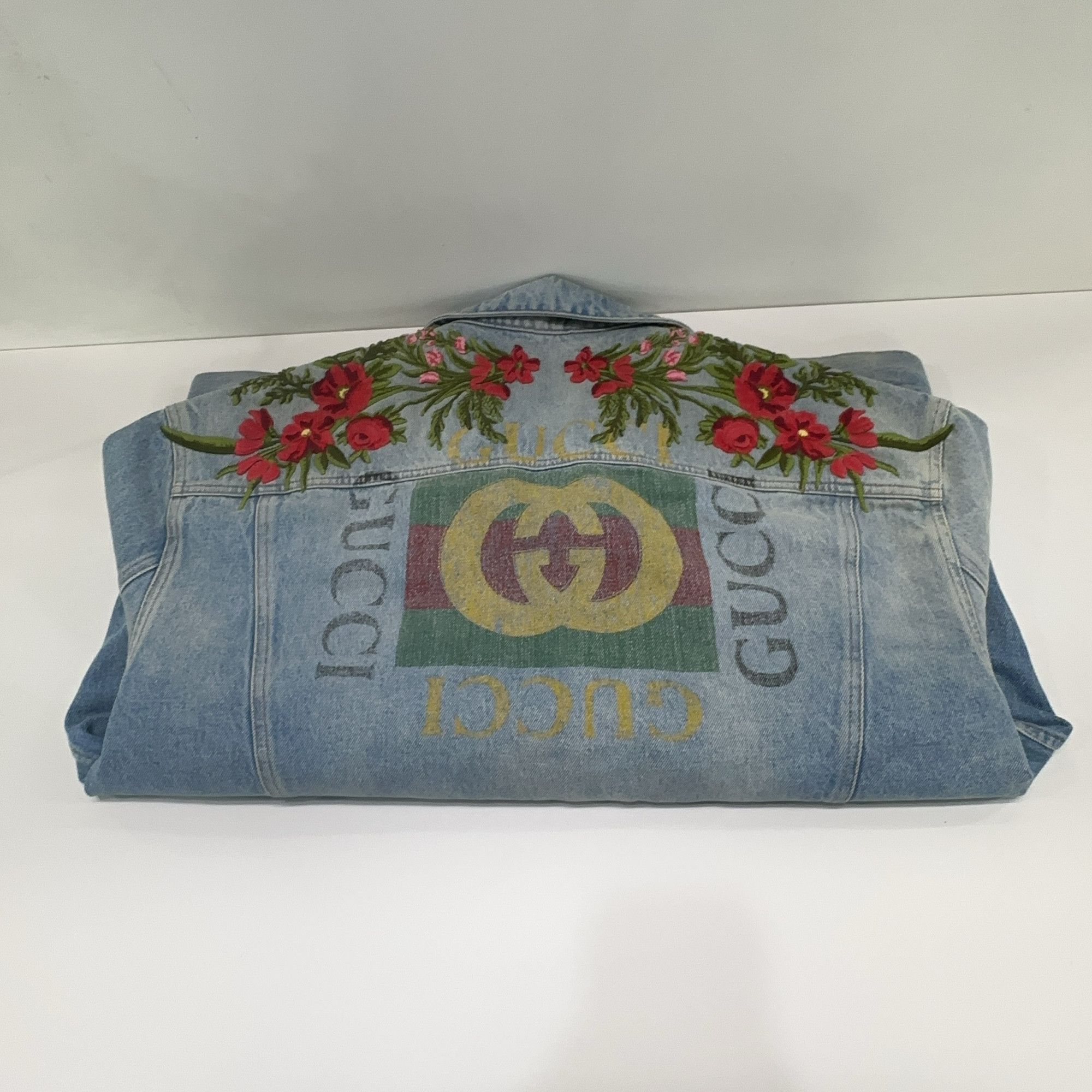 Gucci Gucci Modern Floral Embroidered Denim Jacket Size 52 Size US L / EU 52-54 / 3 - 12 Thumbnail