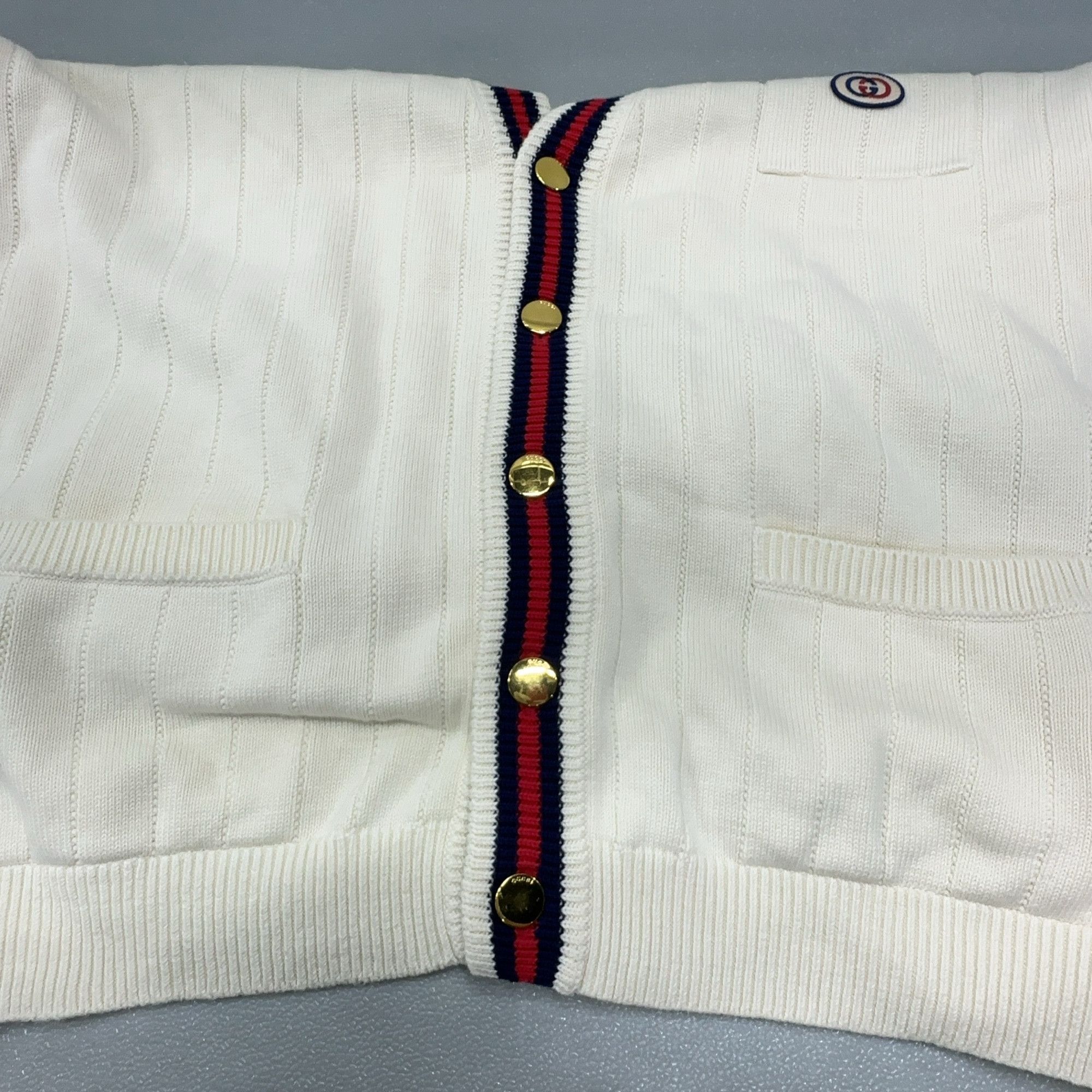 Gucci Gucci FW21 Web Stripe Cotton Cardigan M Size US M / EU 48-50 / 2 - 7 Thumbnail