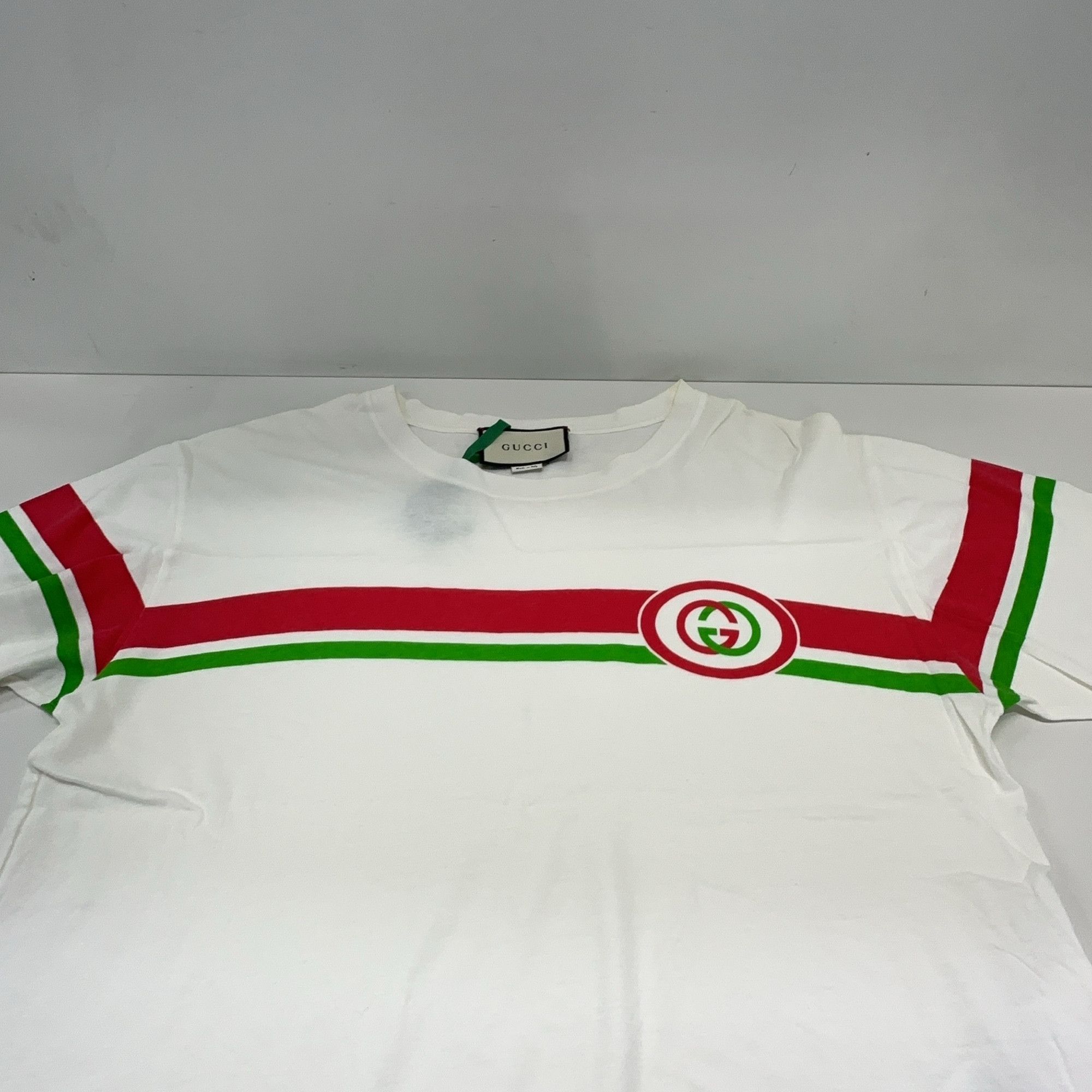 Gucci Gucci GG Stripe Print T-Shirt White Size S Size US S / EU 44-46 / 1 - 12 Thumbnail