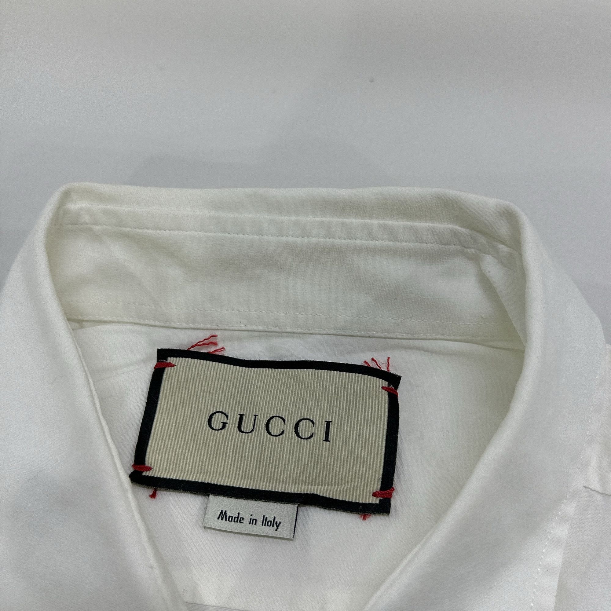 Gucci Gucci Solid White Long Sleeve Shirt 40 / 15.75 Size US M / EU 48-50 / 2 - 3 Thumbnail