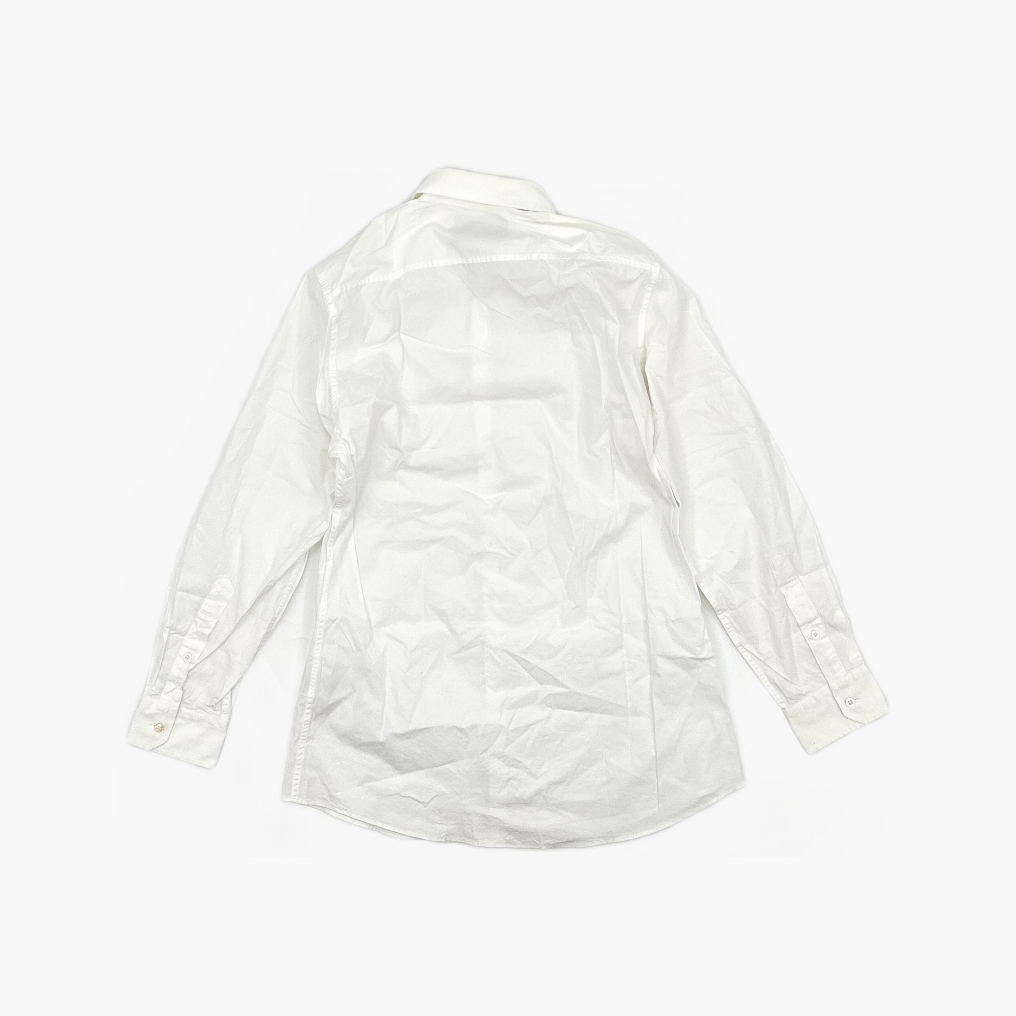 Gucci Gucci Solid White Long Sleeve Shirt 40 / 15.75 Size US M / EU 48-50 / 2 - 2 Thumbnail