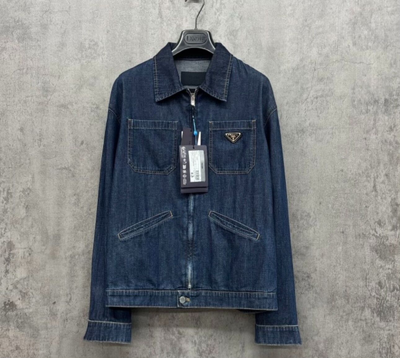 Prada Prada Triangle Logo Denim Zip Jacket M Size US M / EU 48-50 / 2 - 2 Thumbnail