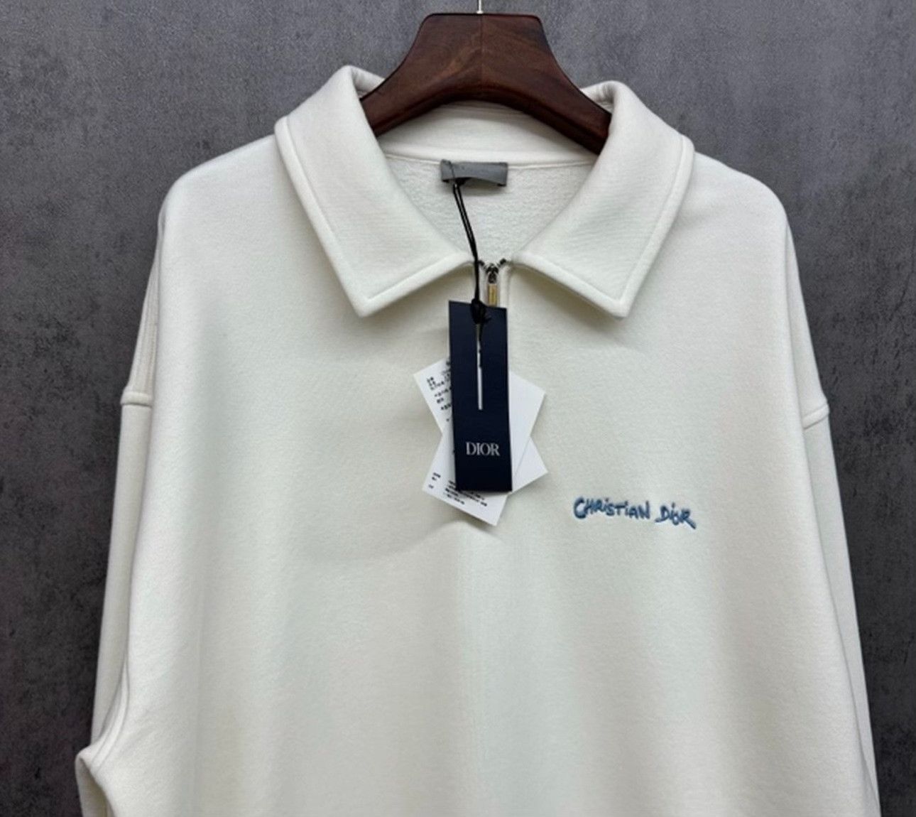 Dior Dior Embroidered Logo Quarter-Zip Sweatshirt Size M Size US M / EU 48-50 / 2 - 3 Thumbnail