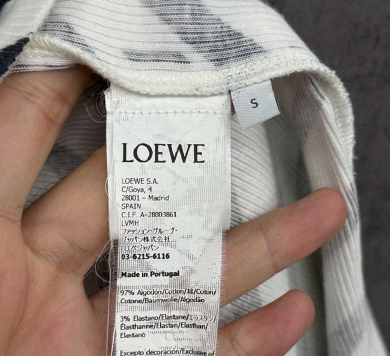 Loewe Loewe Diagonal Striped Waffle Long Sleeve T-Shirt S Size US S / EU 44-46 / 1 - 5 Thumbnail