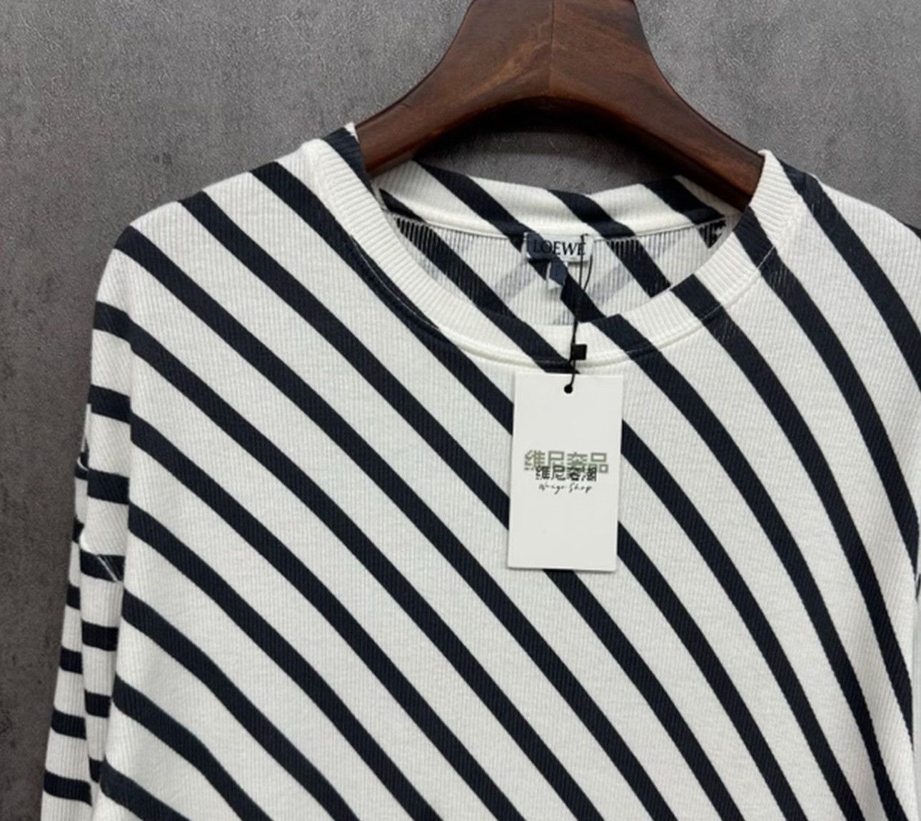 Loewe Loewe Diagonal Striped Waffle Long Sleeve T-Shirt S Size US S / EU 44-46 / 1 - 4 Thumbnail