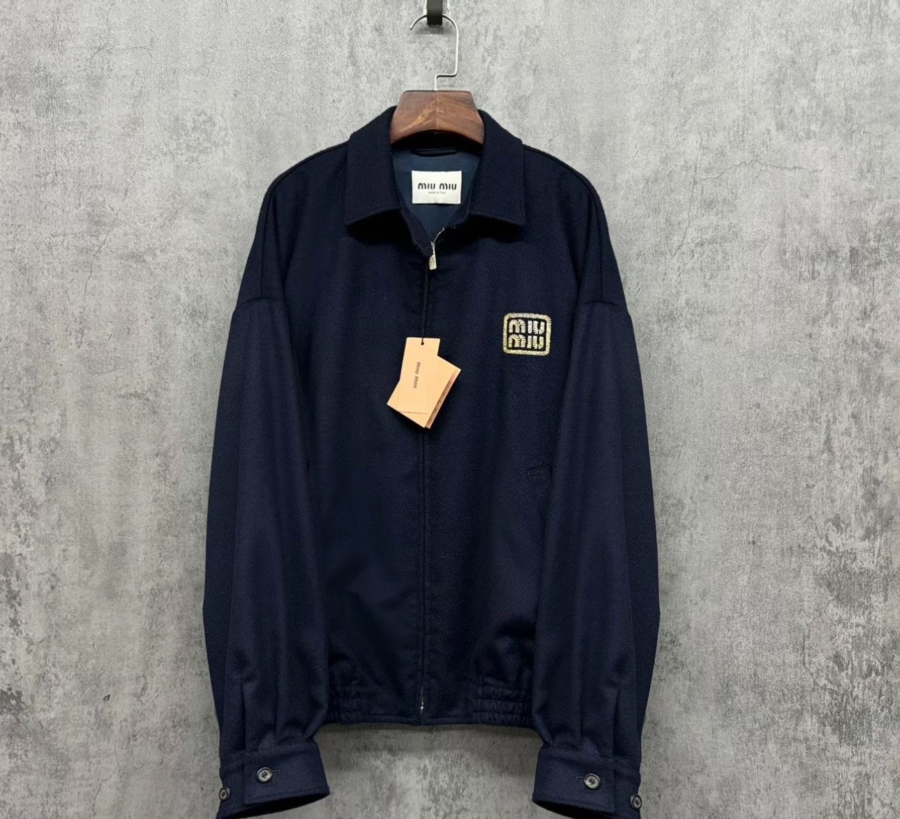 Miu Miu Miu Miu Logo Patch Wool Cashmere Zip Jacket Size 42 Size M / US 6-8 / IT 42-44 - 2 Thumbnail