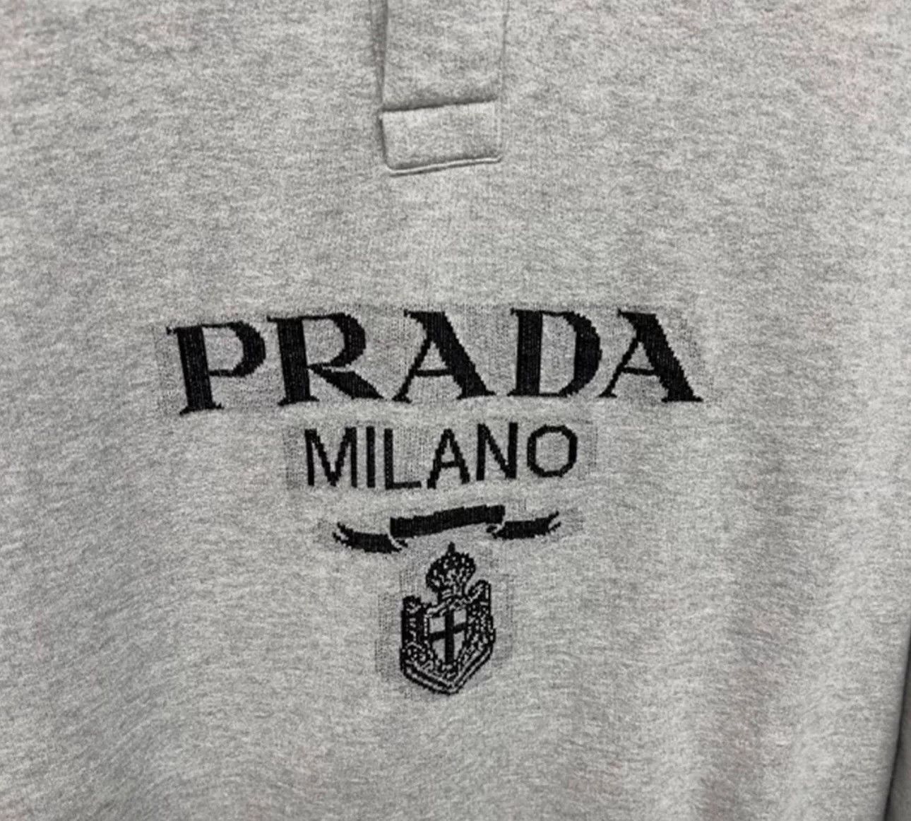 Prada Prada Jacquard Logo Polo Sweatshirt Size L Size US L / EU 52-54 / 3 - 4 Thumbnail
