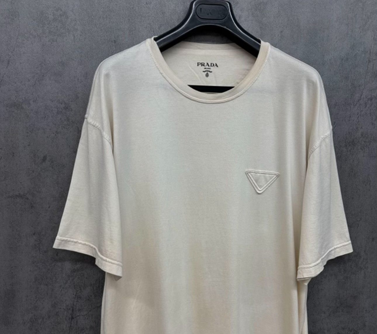 Prada Prada Triangle Logo Cotton T-Shirt XXL Size US XXL / EU 58 / 5 - 3 Thumbnail