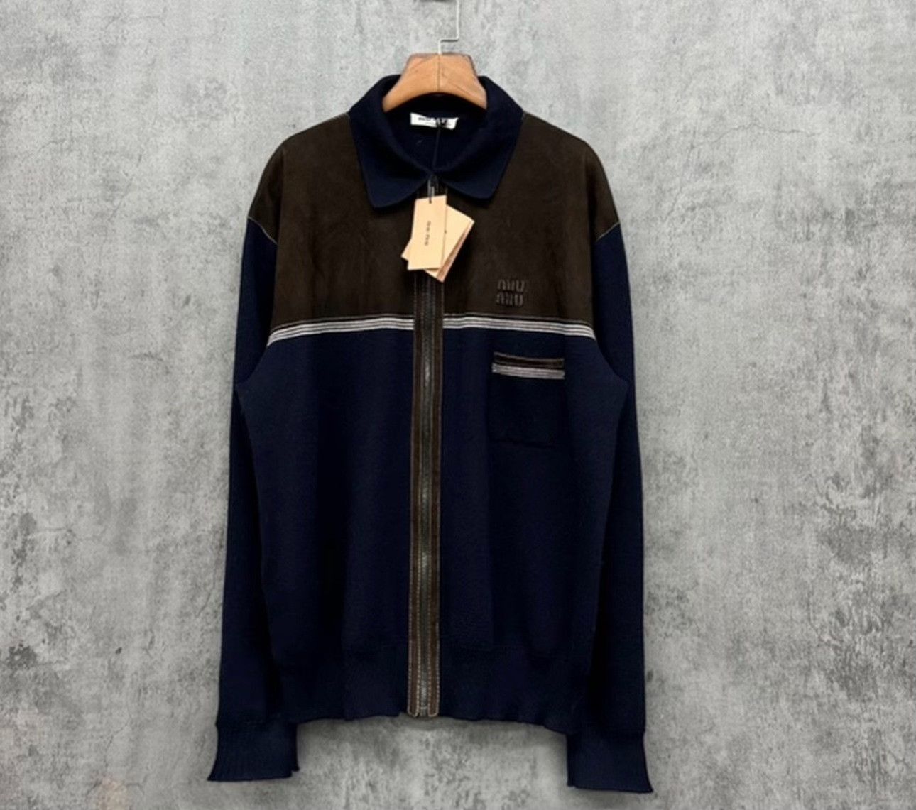 Miu Miu Miu Miu Suede Panel Zip Knit Jacket Size 42 Size US XS / EU 42 / 0 - 2 Thumbnail