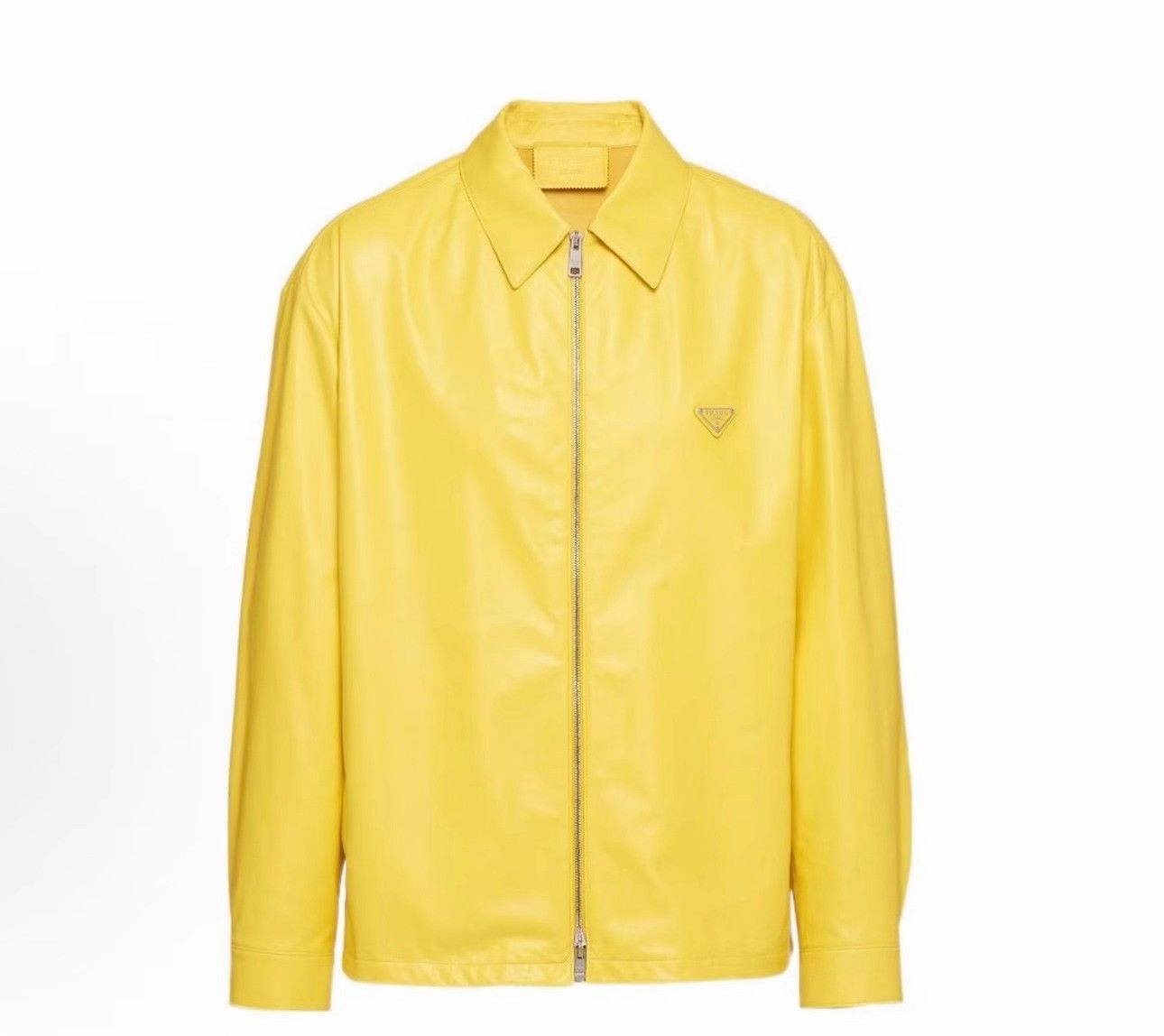 Prada Prada Triangle Logo Yellow Lambskin Jacket 46 Size US S / EU 44-46 / 1 - 3 Thumbnail